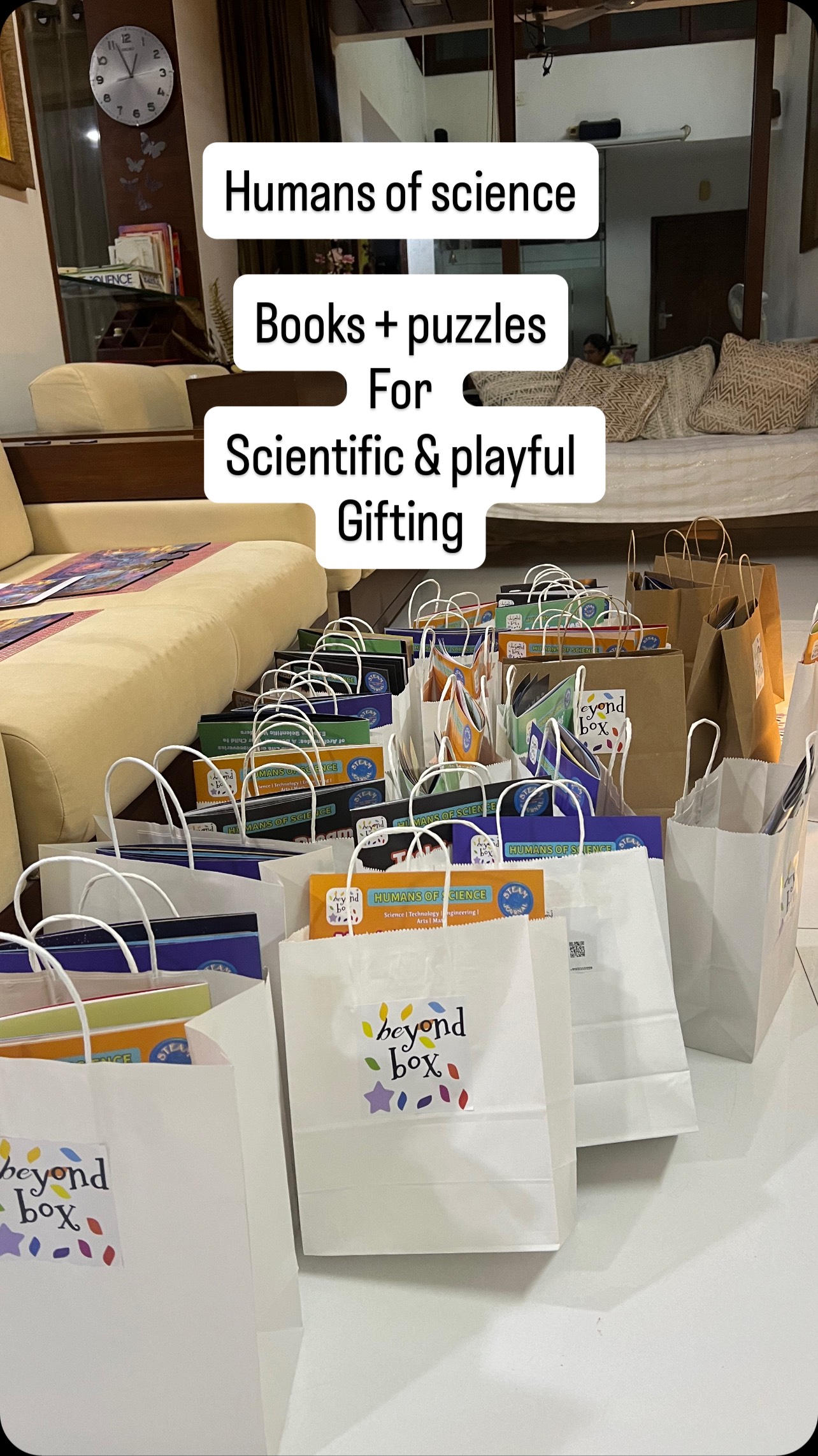 Where are all our books and puzzles going?!
Discover soon 🤩
✨ Ignite Curiosity with Humans of Science! ✨
Learning doesn’t have to be boring—our Humans of Science journals bring stories of great scientists alive with hands-on STEAM activities, creative journaling, and project-based learning. 🚀
🌱 Designed for kids aged 5–9, these books spark imagination, build confidence, and connect science to real-life adventures. Perfect for schools, homeschooling, and curious little minds everywhere.
📖 Join our free workshops & explore how Beyond Box is transforming learning into an exciting journey of discovery! 💡
#HumansOfScience #BeyondBox #STEAMEducation #STEMForKids #STEAMJournal #HandsOnLearning #InteractiveLearning #LearningThroughPlay #KidsWorkshops #MakerSpaceForKids #ProjectBasedLearning #CreativeKids #FutureScientists #ScienceFun #HomeschoolingIndia #ParentingIndia #ChildDevelopment #NEPIndia #STEMBooks #EducationReimagined