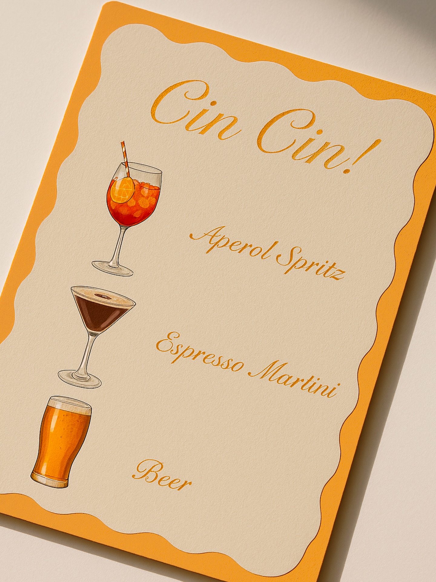 Cin Cin! These drinks menus were super fun to create and add that special touch to your wedding ✨