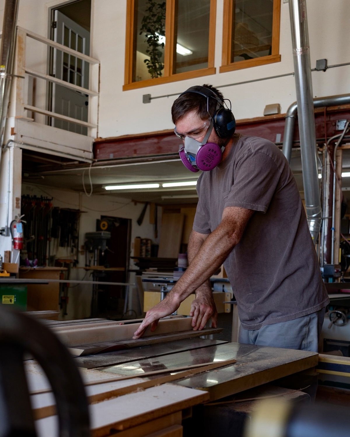 Jaxon lining it all up in the shop