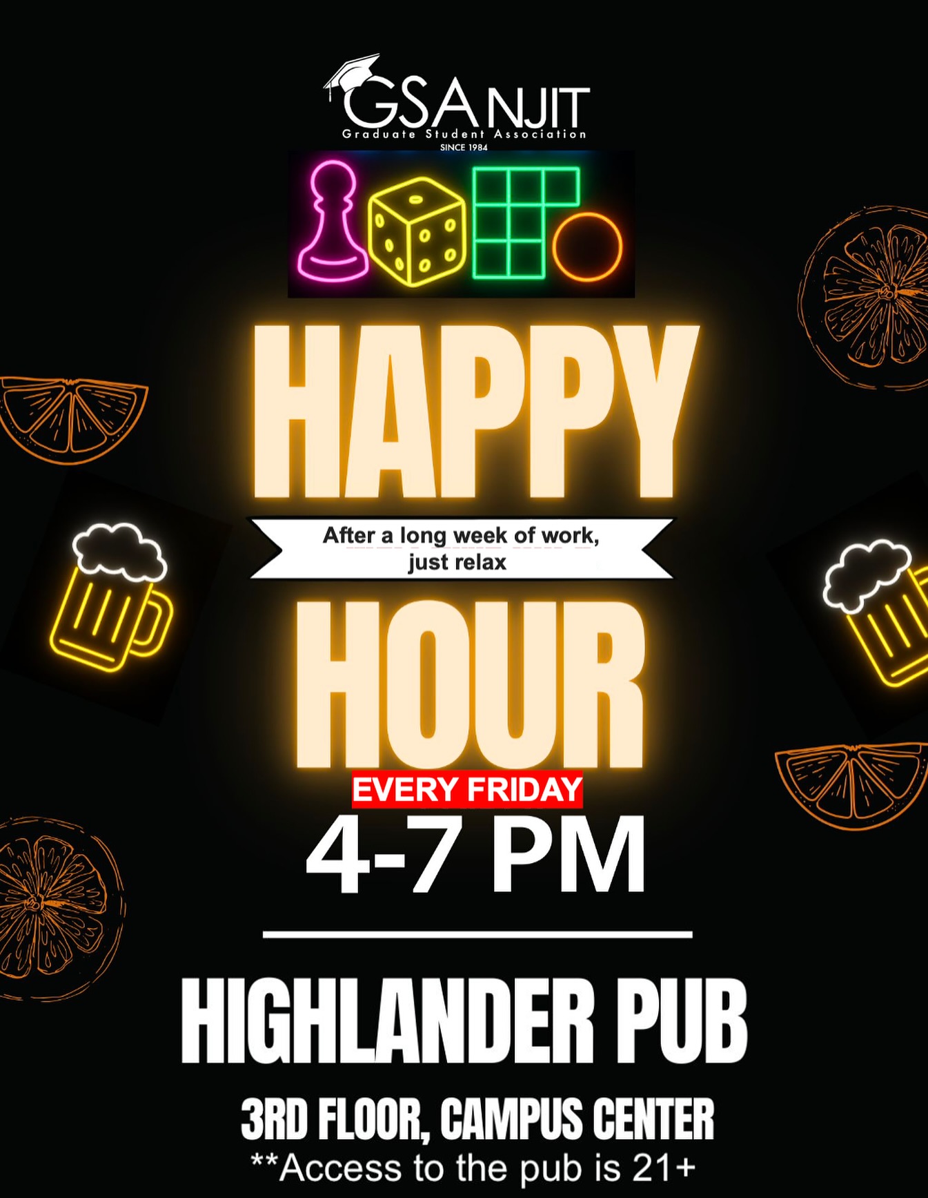 Just relax every Friday after a long week of work.