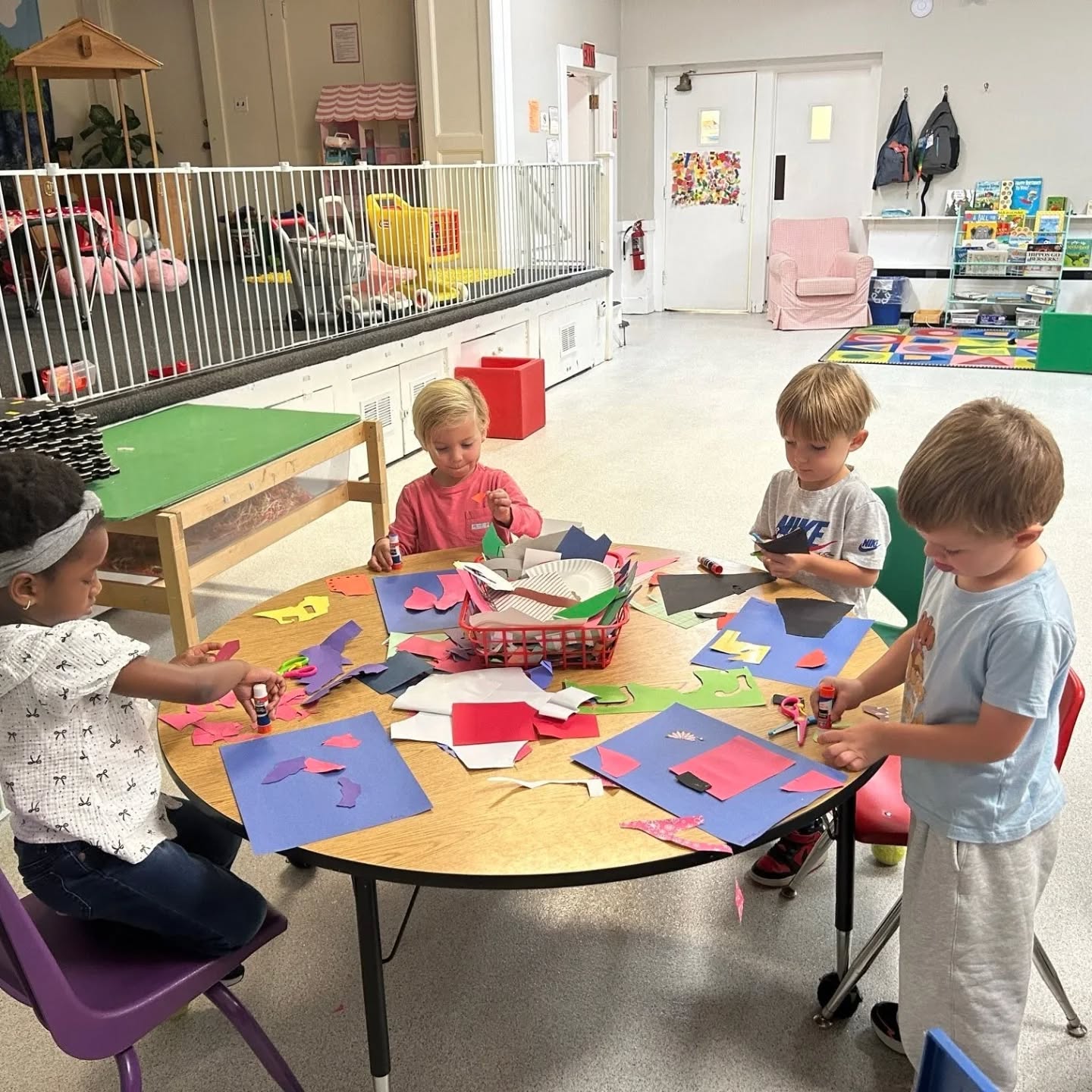 For our art enrichment this week our children learned about the artist Matisse and practiced cutting and making collages. #preschoolart #artexploration #veritasatelmwood