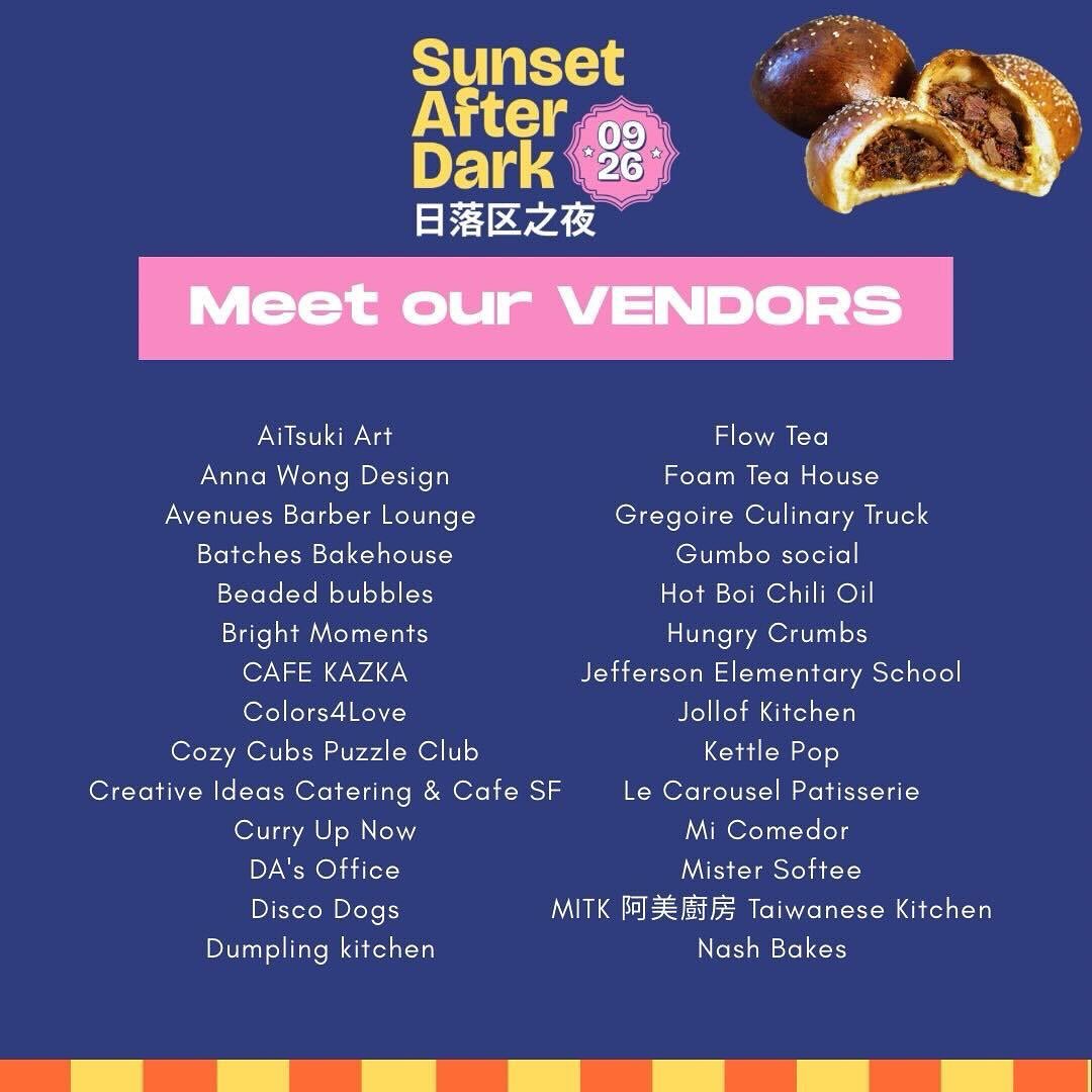Come check out the new night market this Friday!!!DATE: Friday Aug 26th. Location: Irving between 20th and 23rd Ave. Time: 5:30 PM - 9 PM.
#outersunsetfarmersmarketandmercantile #OSFMM #outersunset #sunsetsf #sunsetblvdsf #sunsetboulevardsf #savesunsetblvd #savesunsetboulevard #friendsofsunsetboulevard #friendsofsunsetblvd#sunsetchineseculturaldistrict#climateactionnow#CAN#popssf