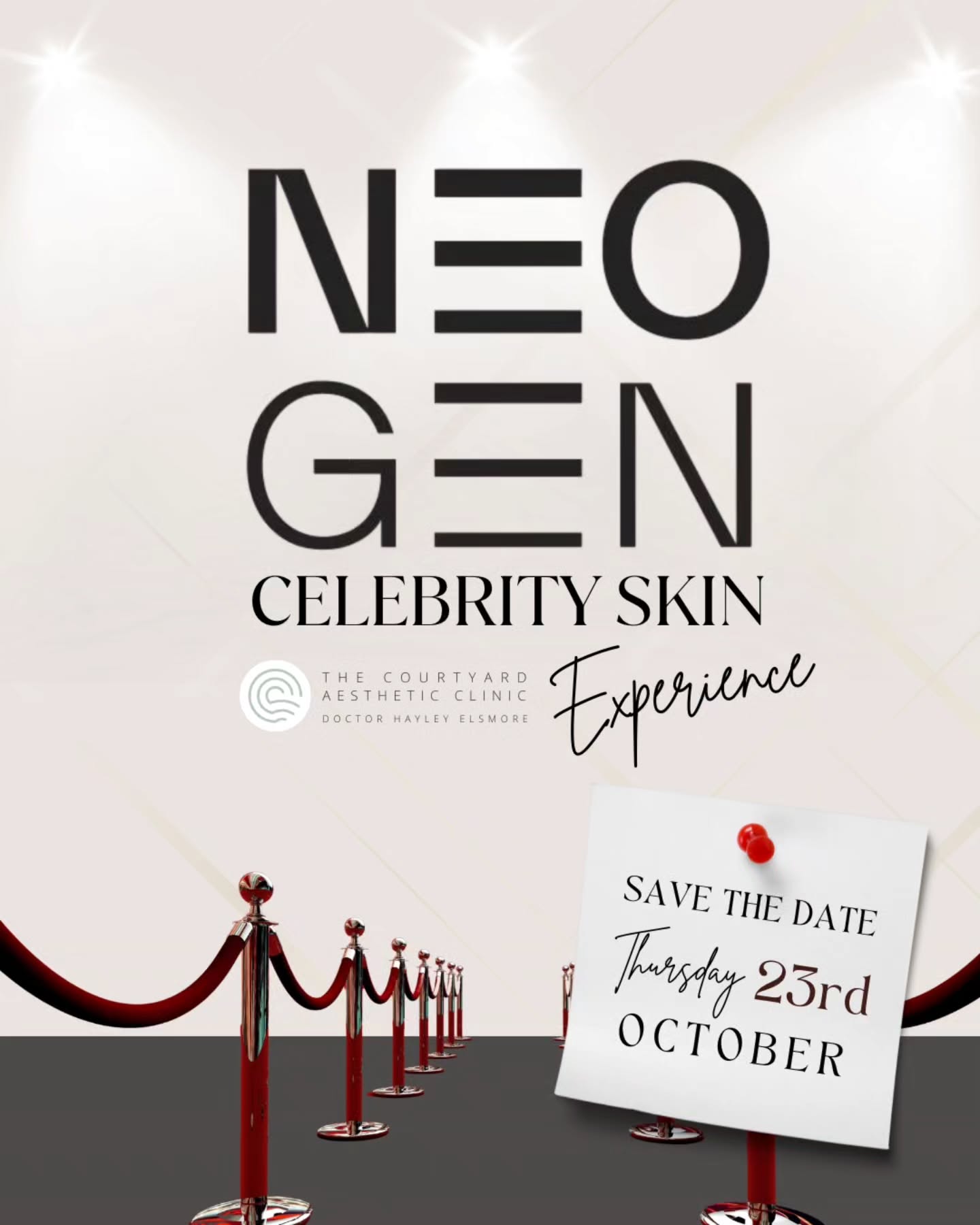 Something exciting is landing at The Courtyard… ✨
SAVE THE DATE 🗓️ Thursday, 23rd October.
The NeoGen Celebrity Skin Experience is on its way 👀
More details dropping soon…
#watchthisspace #event #savethedate #neogen #neogenplasma #isleofwight #iow #markyourcalendars