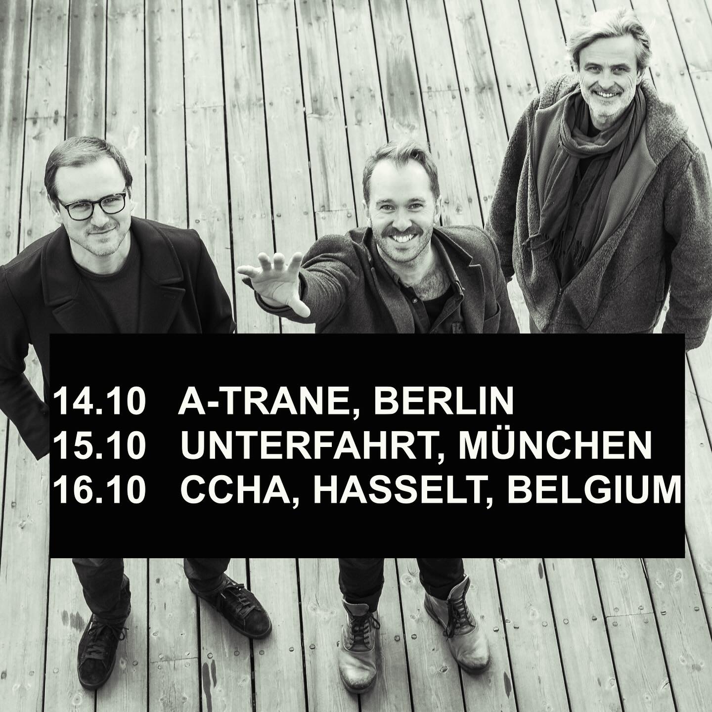 #eyolfdaletrio in October! Audun, Per & I will revisit the intimate and wonderful A-Trane in Berlin, the great Unterfahrt in München and CCHA/Cultuurcentrum Hasselt in Belgium. Join us🎶
@cultuurcentrumhasselt
@jazzclub_unterfahrt
@jazzclubatrane
@kalleklev_management
@editionrecords
@perzanussi
@audunkleive