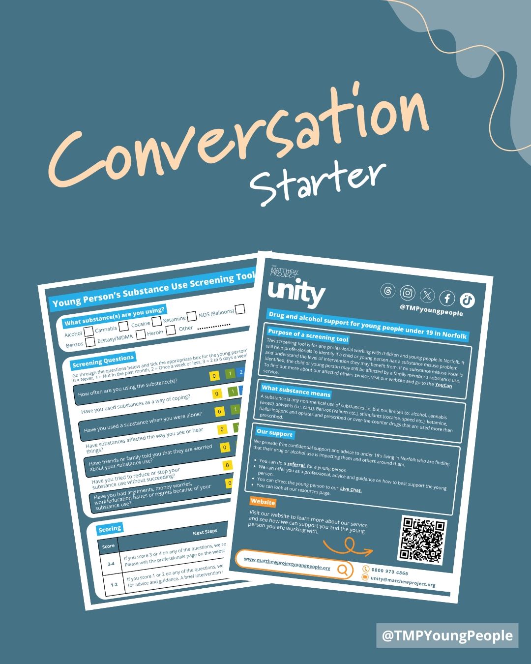 Talking about substance use with a young person may feel daunting, especially if it’s your first time. That’s why we’ve created a simple screening tool to help you take the first step.✨
It’s quick, easy to use, and helps guide those early conversations.
You can find it on the professional’s page on our website (link in our BIO).