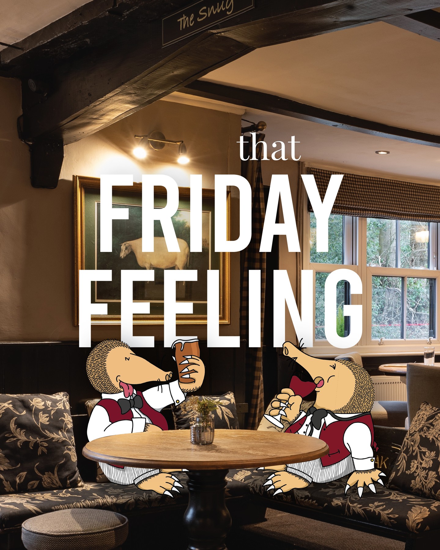No grumpy moles in sight on Friday evenings in the snug 😆 Who's excited for the weekend?
Book your table with us using the link in our bio 🤩 #thegrumpymole #grumpy #fridayevenings #surreypub #pints #thatfridayfeeling #dinewithus #pubfood #thesnug