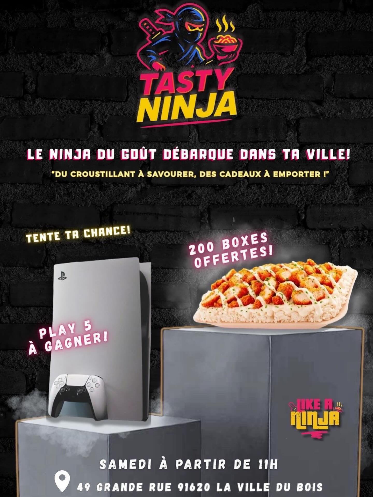 Tu veux tenter ta chance pour gagner une PlayStation ? 🎮
C’est super simple :
👉Abonne-toi
👉 Like ce post
👉 Partage-le
👉 Tag deux potes en commentaire
#concours #tasty #essonne91 #fastfoods