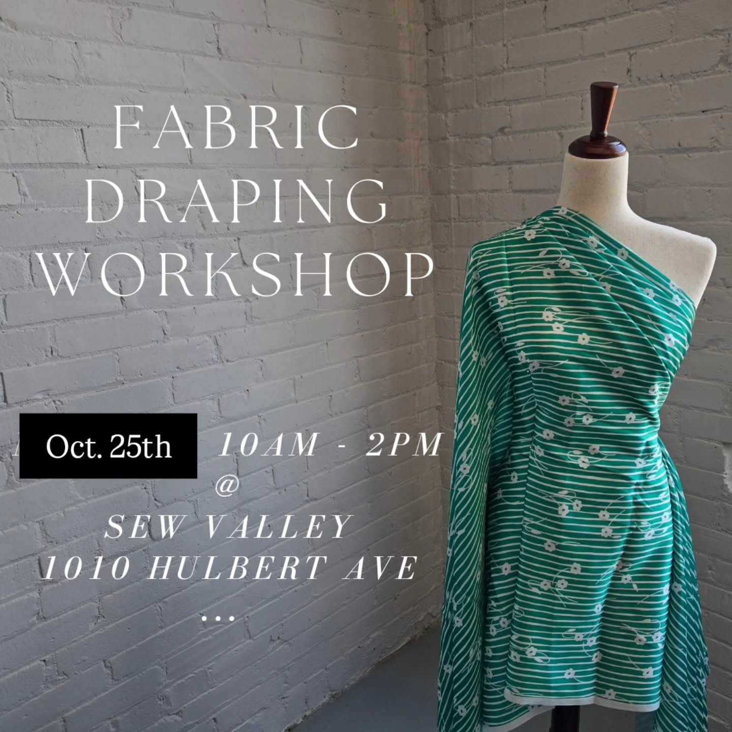 And our designer is running it back with @sewvalley Oct. 25th!
If you've been looking to learn how to drape or use a dressform, here's your chance! Registration has opened.
Join us for a great time and learn the basics of pattern draping.
#drapingworkshop #designprocess #sewvalley #communitypartners