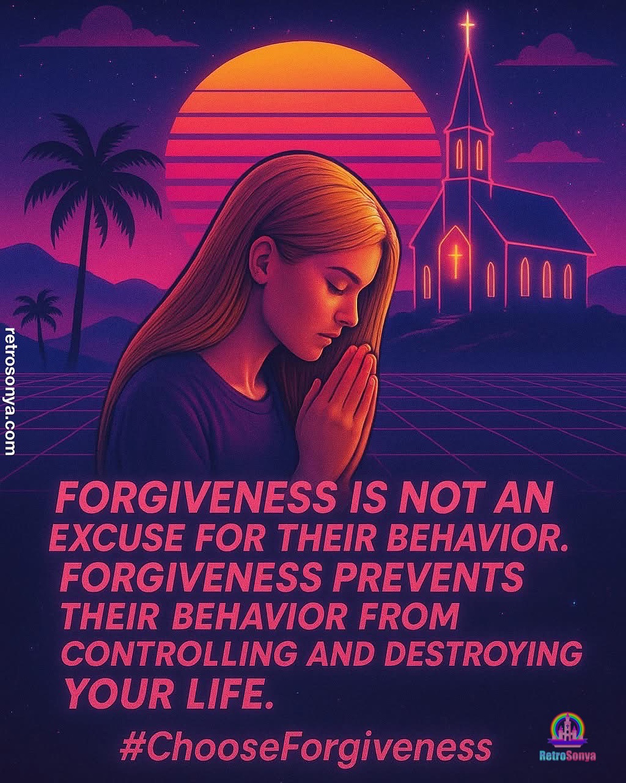 🌌✨ Neon Truth Drop ✨🌌
Forgiveness ≠ excusing what they did. 🚫
Wrong is wrong, and sin must be condemned. But forgiveness isn’t about letting them off the hook—it’s about setting you free.
🕊️ Forgiveness reflects the very heart of God.
Love forgives. Love heals. Love was nailed to the cross so that even the murderer, the liar, the cheater—yes, even you and me—could be forgiven.
🌅 If Christ can forgive the unforgivable, then no wound is beyond His reach.
Forgiveness doesn’t erase justice—it prevents bitterness from chaining you down.
🔥 Don’t let their behavior control your future. Choose the freedom found in the Cross.
#ChooseForgiveness #NeonFaith #SynthwaveScripture #CrossOverBitterness