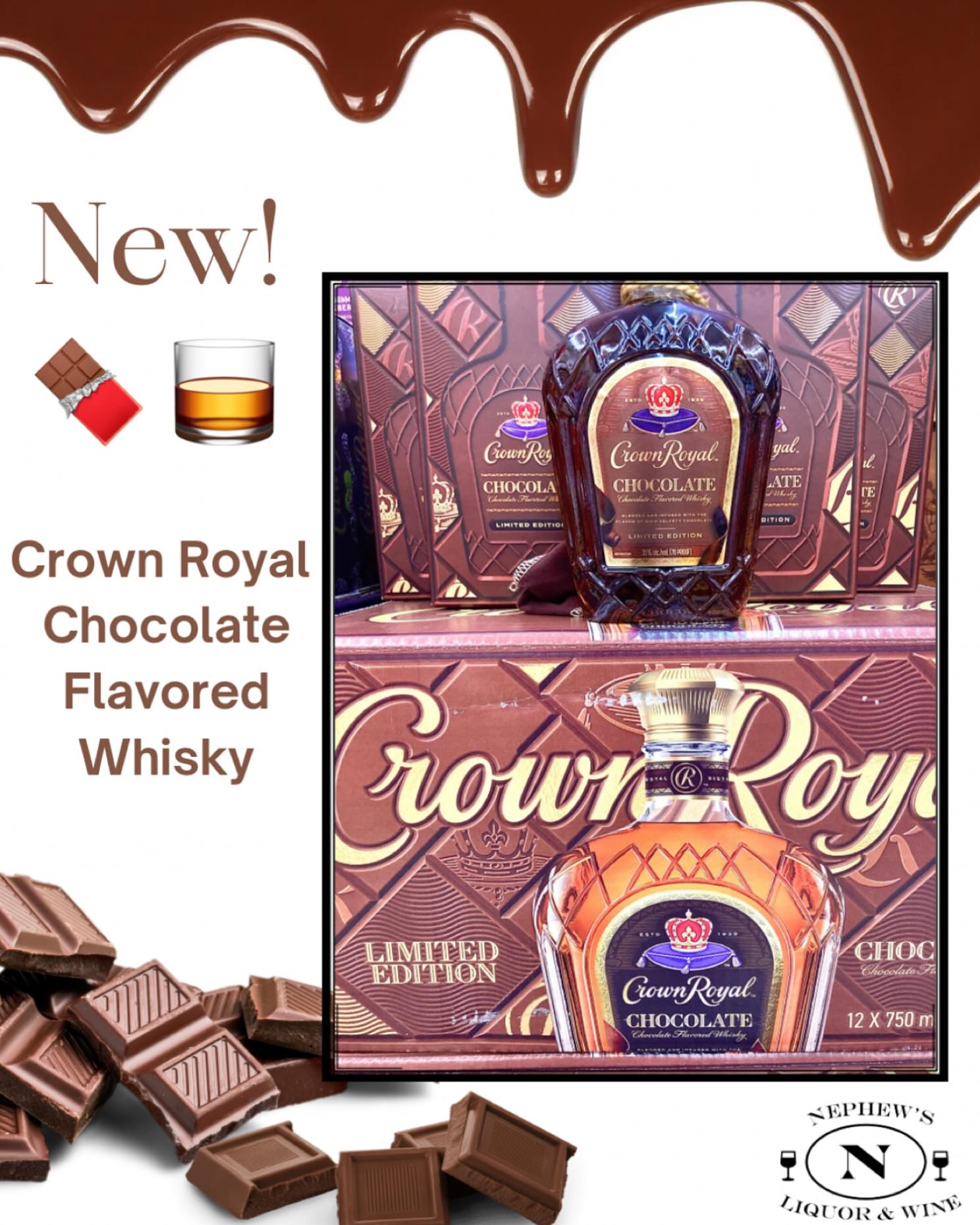 💫 New and limited edition!
We have been waiting for this one to share with you.
🟤Silky smooth chocolate flavor blended with that signature Crown Royal smooth whisky.
Let us know how you drink this one. Share some pics!
Will you be trying CR chocolate?
#crownroyal#chocolatewhisky @crownroyal