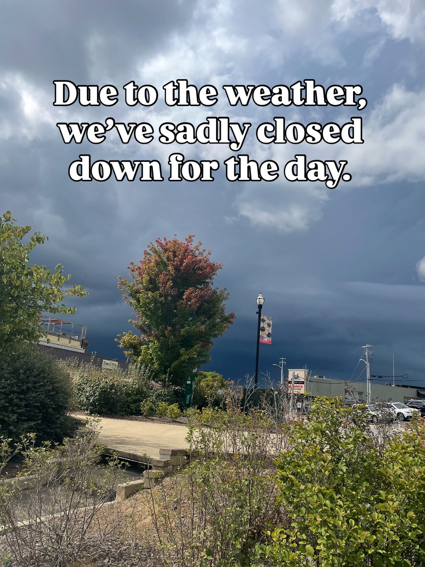We’re so sad to announce we’ve closed down for the day due to the lightning at the park. Thank you to everyone who came out while it was beautiful earlier!!