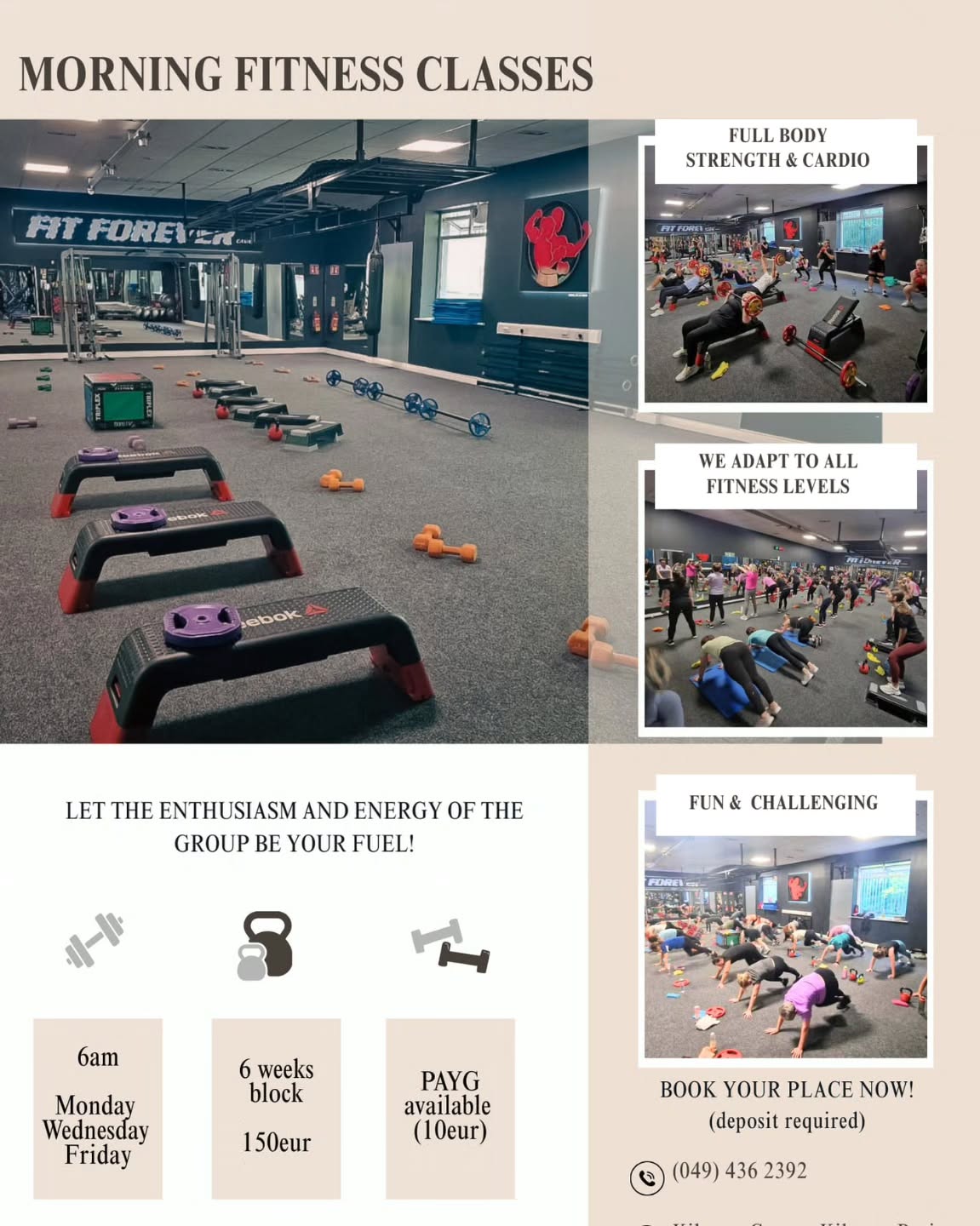 ✨ Ladies, This One’s for YOU! ✨
OUR 6 WEEK PROGRAMME IS OFFICIALLY STARTING ON THE 13TH OF OCTOBER
💃 A fitness class designed just for women — no matter your age, shape, or fitness level.
Together we’ll sweat, laugh, and grow stronger — not just physically, but mentally too. 💪🧘♀️
🌸 What to expect:
✅ A fun, supportive environment
✅ Full-body workouts that leave you energized
✅ A space to strengthen both body and mind
✅ A community of women cheering you on ✨
💖 It’s more than a workout — it’s YOUR time to shine!
📢 Book your space today!
A deposit or full payment is required to secure your spot.
🔥 Don’t wait — let’s do this, ladies!