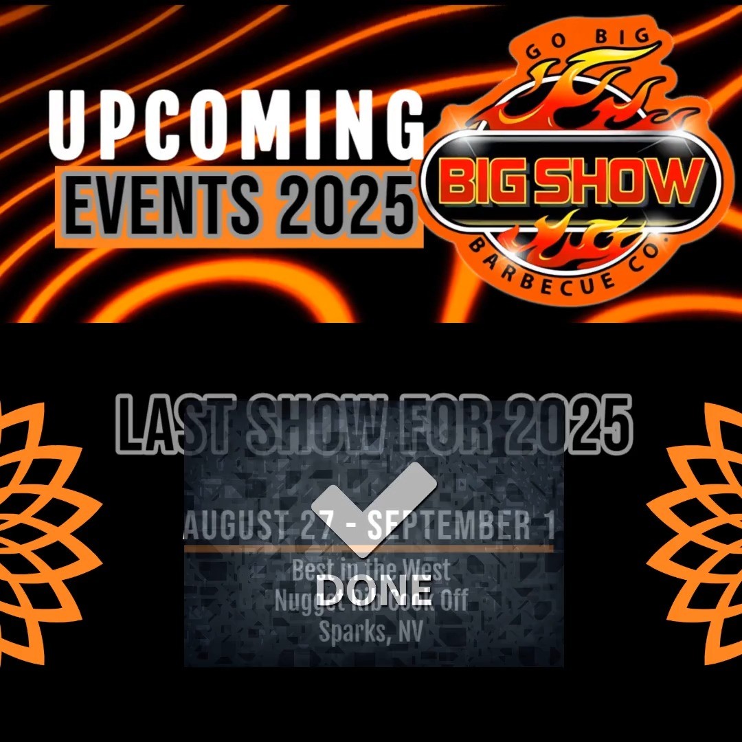 That’s a wrap on the Big Show BBQ 2025 Tour! 🔥 We brought the KC flavor across the map and closed it all out at the Best in the West Nugget Rib Cook-Off.
A huge thank you to all the fans, festivals, and friends who supported us this year. We can’t wait to fire it up again—hope to see you in 2026!
#BigShowBBQ #KansasCityBBQ #Ribfest