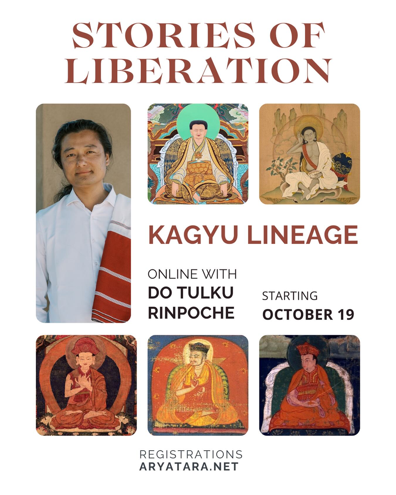 Together with Do Tulku Rinpoche, we have already explored the lives of the great masters of the Nyingma, Kadam, and Sakya traditions.
Now, we begin the fourth school: the Kagyu tradition.
Through these inspiring biographies, we not only learn about Tibetan history and the foundations of the great Buddhist schools, but also receive timeless guidance for our own path. These masters show us that liberation is possible for anyone — encouraging us to follow in their footsteps.
📅 Upcoming Kagyu Schedule
October 19 | Marpa • 4pm CEST
December 21 | Milarepa • 5pm CET
January 10 | Karmapa Dusum Khyenpa • 5pm CET
February 21 | Drikung Jigten Sumgon • 5pm CET
March 14 | Tsangpa Gyare • 5pm CET
✨ Everyone is welcome — come be inspired by the lives and teachings of these extraordinary masters. Link for registration in the bio!
#Buddhism #TibetanBuddhism #Dharma #Kagyu #DoTulkuRinpoche