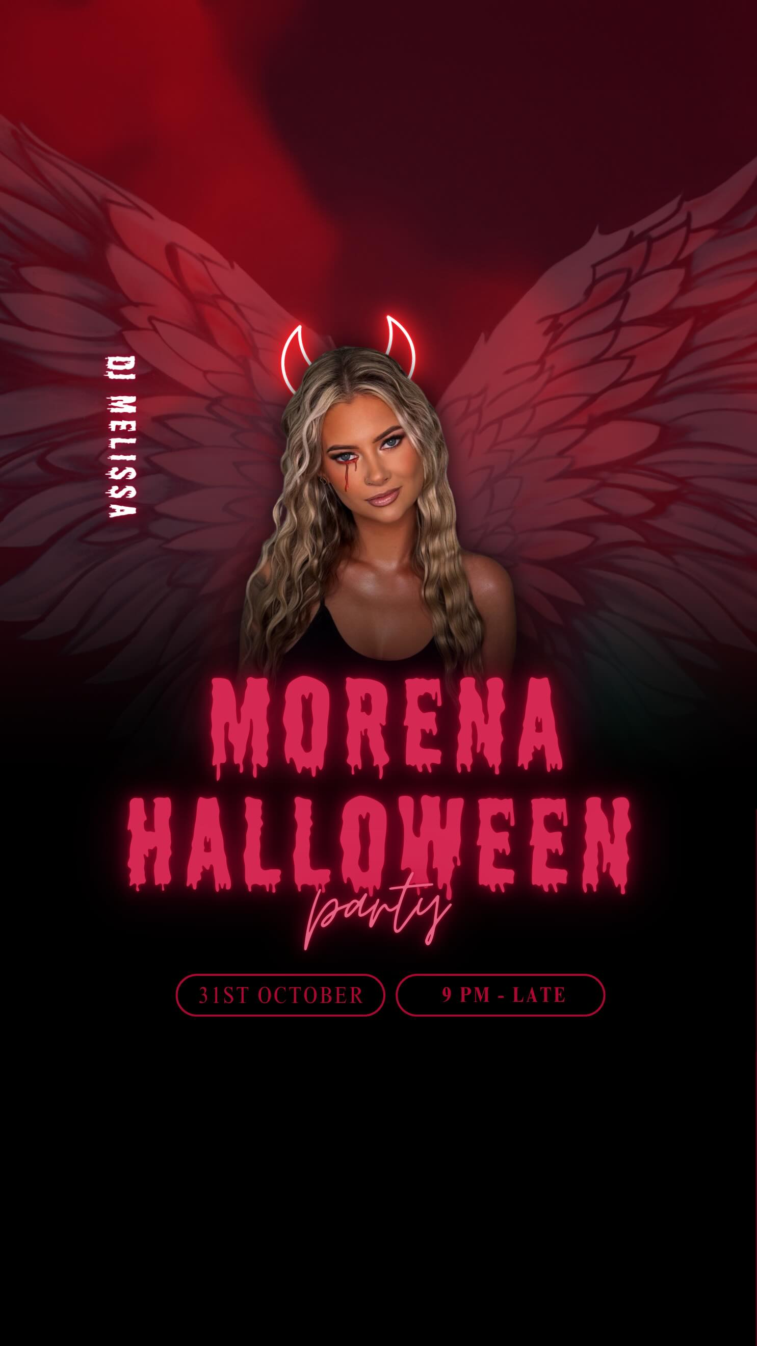 💀 The Most Mysterious Halloween Party of the Year Is at Morena!
That spooky time is almost here... Are you ready for a wild costume night? On October 31st, step into the shadows as Morena transforms into a mysterious world for one unforgettable Halloween party.
Get ready for deep beats from DJ Melissa, playing Afro and Latin House all night long. Dress to impress! t’s a full costume party, and the best outfit wins a special prize!
You’ll find Latin food served ‘til 23:00 and cocktails til late, a party photographer, scary surprises and haunted decorations all around. Come if you dare...
Entry is FREE
Want a table for your group?
Book now for free and enjoy:
🍸 1 free Margarita per guest
🧪 1 round of our Halloween potion shots
👉 Reserve now: https://www.morena.ee/reservations
But be quick, spots are limited!