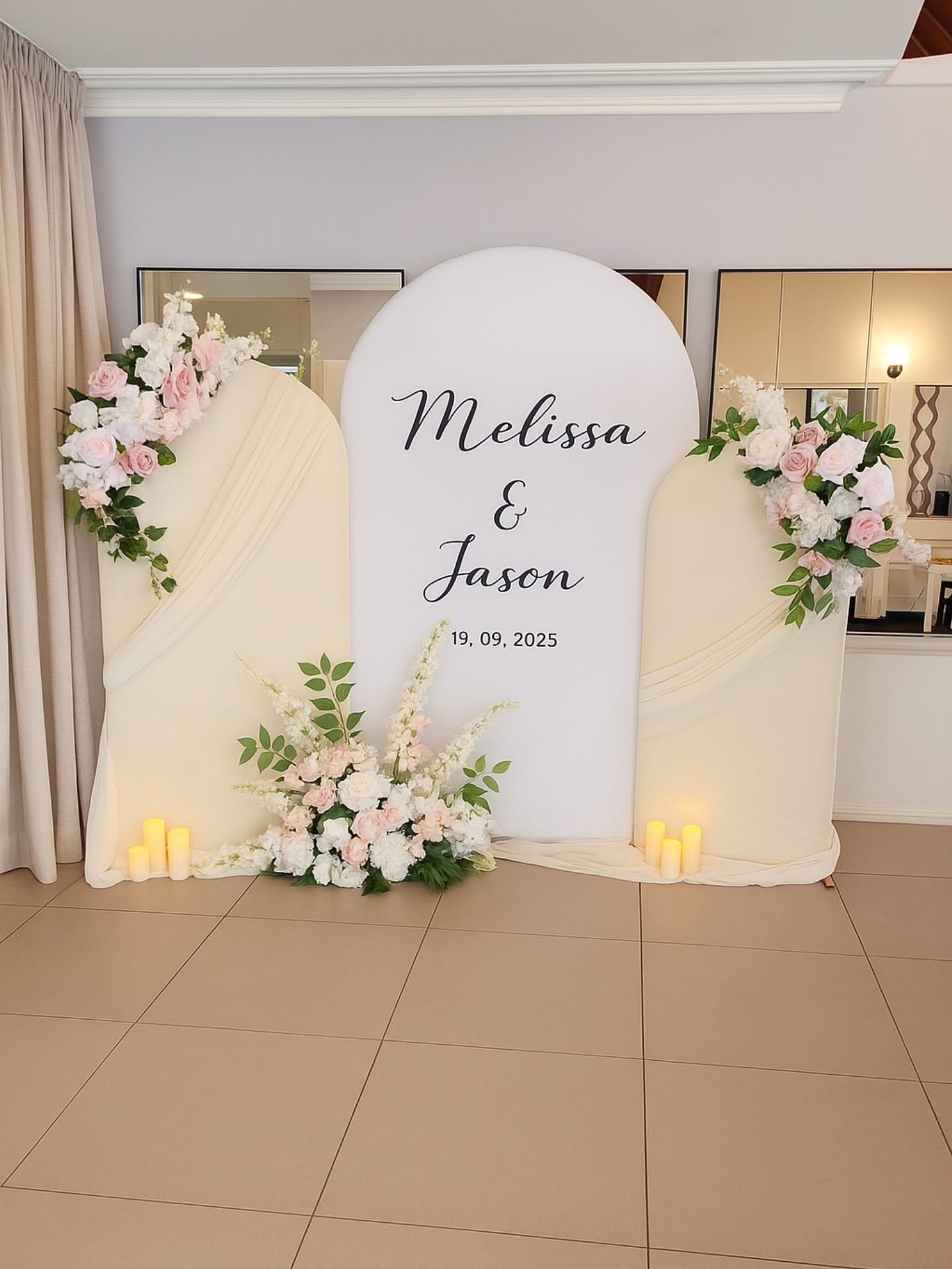 When you welcome your wedding guests with a 2.2m tall statement sign, you know it’s going to be unforgettable. And what a great way of now having a photobooth throughout the night as well!.
This is what I call a great way to make the most use of your wedding items and flowers.
Melissa & Jason’s day at Nathania Springs was styled with love and detail. 🤍 Their custom welcome sign — designed and made by me with printed florals, draping, and finishing touches — set the perfect tone for their celebration. From the gazebo blooms to the elegant head table garland, everything was created to feel personal and timeless.
Congratulations Melissa & Jason — thank you for trusting me to bring your vision to life. 💍✨
💌 DM me to start planning your own wedding styling, with custom details that truly stand out.
#melbourneweddingflowers #weddingfloristvictoria #fauxweddingflowers #weddingstylingideas #luxuryweddinghire #customweddingflowers #bridalflowersmelbourne #weddingreceptiondecor #weddingceremonystyling #eventfloristmelbourne #yarravalleyweddings #weddingdetailsaustralia #weddinginspirationmelbourne