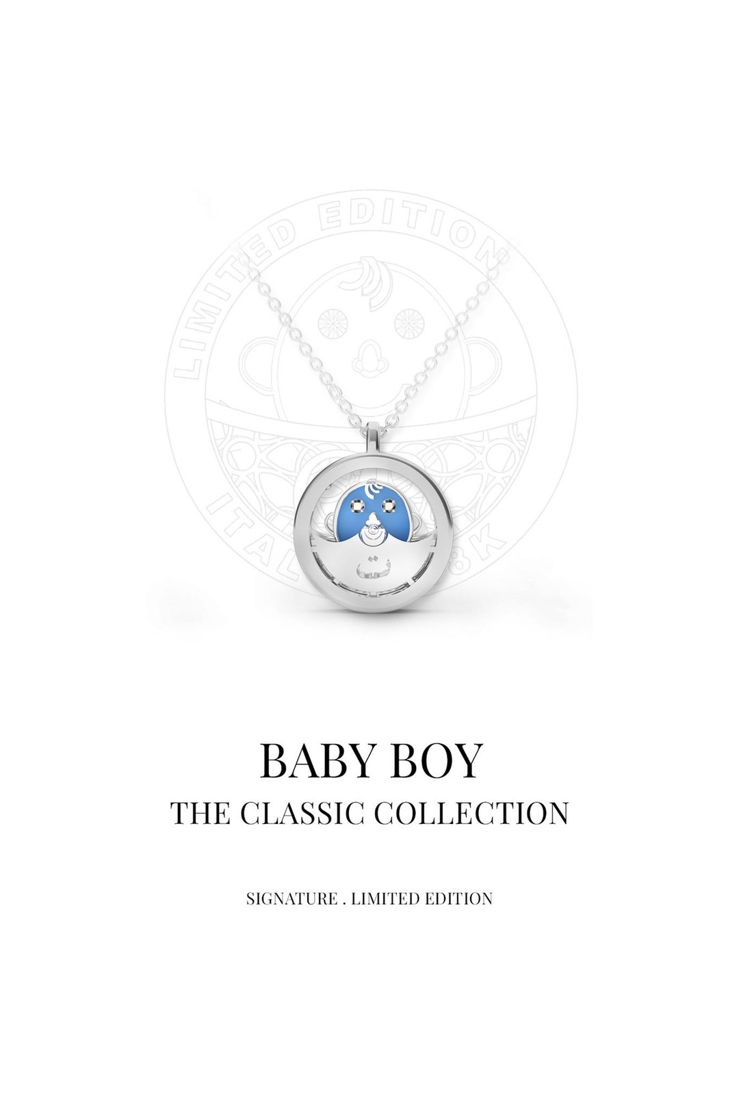Celebrate the boundless love and joy of motherhood with Baby Boy from our Classic Collection.
A timeless pendant that captures dreams, emotions, and the magic of life’s most cherished moments.
#GiftstoRemember #LuxuryJewelry #PersonalizedJewelry