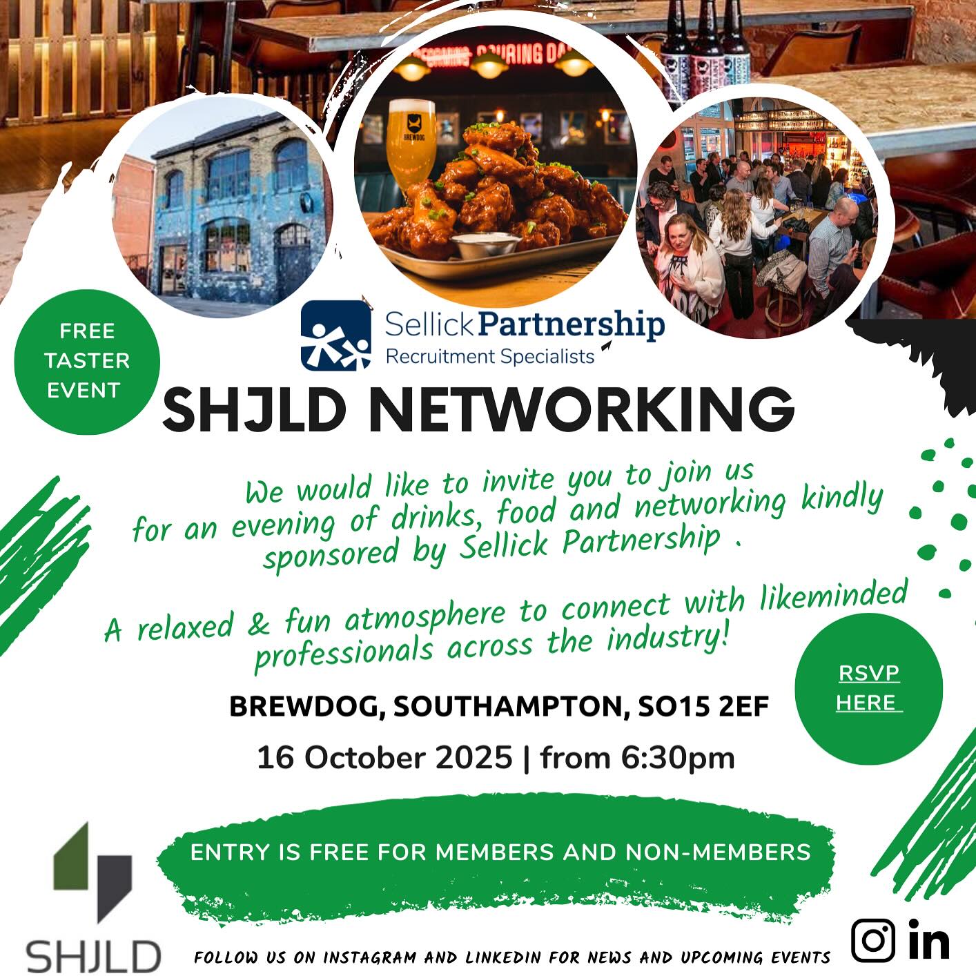 👩⚖️🍻 FREE networking night!
Join SHJLD for an evening of drinks, food & networking at BrewDog Southampton — proudly sponsored by @sellickpartnership 🙌
📅 Thurs 16 Oct | from 6:30PM
✅ Free for members & non-members
A chilled, friendly way to meet other local legal & property professionals (and enjoy a midweek social 🥳).
Tap the link in bio/RSVP in the flyer to save your spot!