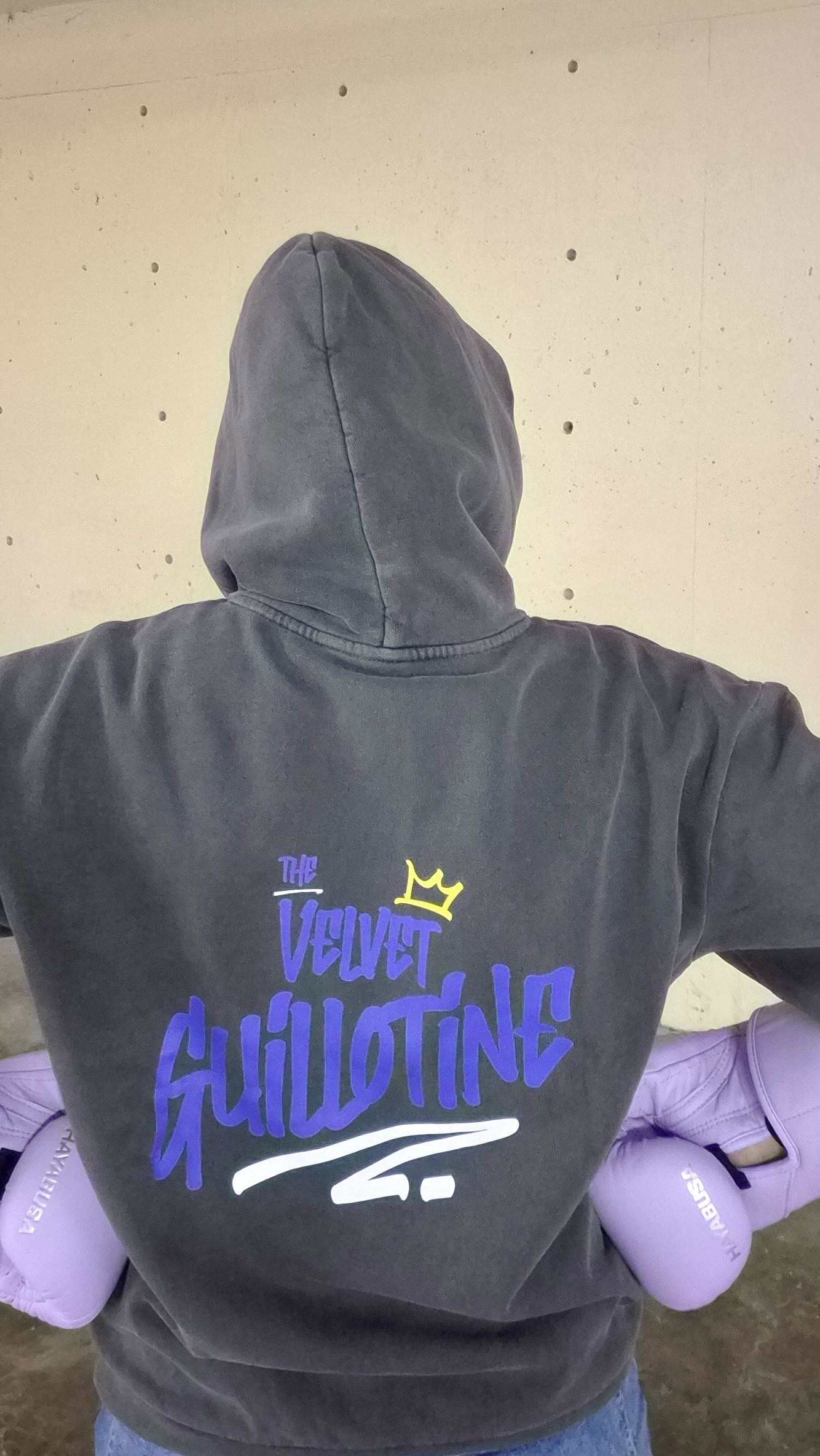 From boardroom to boxing ring — you too can embrace your inner Velvet. 💜🥊
Fight Night is almost here, and if you can’t be ringside on October 9th, you can still show your support.
💜 Rep the Velvet Guillotine with swag from the Velvet Drop. Shop now, support the cause, and help KO cancer with @haymakers4hope. Link in bio