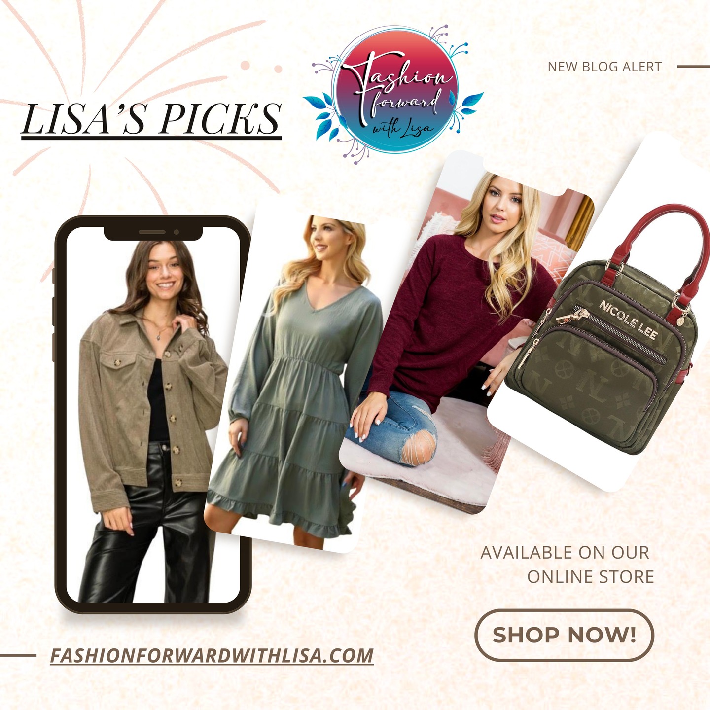 Check out MY picks....Available on our online store :
Here is the link to see my picks:
https://www.fashionforwardwithlisa.com/post/lisa-s-picks-this-month-s-best-selling-pieces-and-why-everyone-loves-them
visit us online at:
FashionForwardWithLisa.com
and check out our 5 star reviews on google.
#fashion #FashionTrends #fashionstyle #smallbusiness #smallbusinessowners #longisland #suffolkcountyny #nassaucountyny #FashionForward #FashionFinds #clothing #handbags #lakegrove #smallshopsdreambig #womensaccessories #jewelry #shopnow
#womensclothing #womensclothingstore
#shopping #shoppingonline