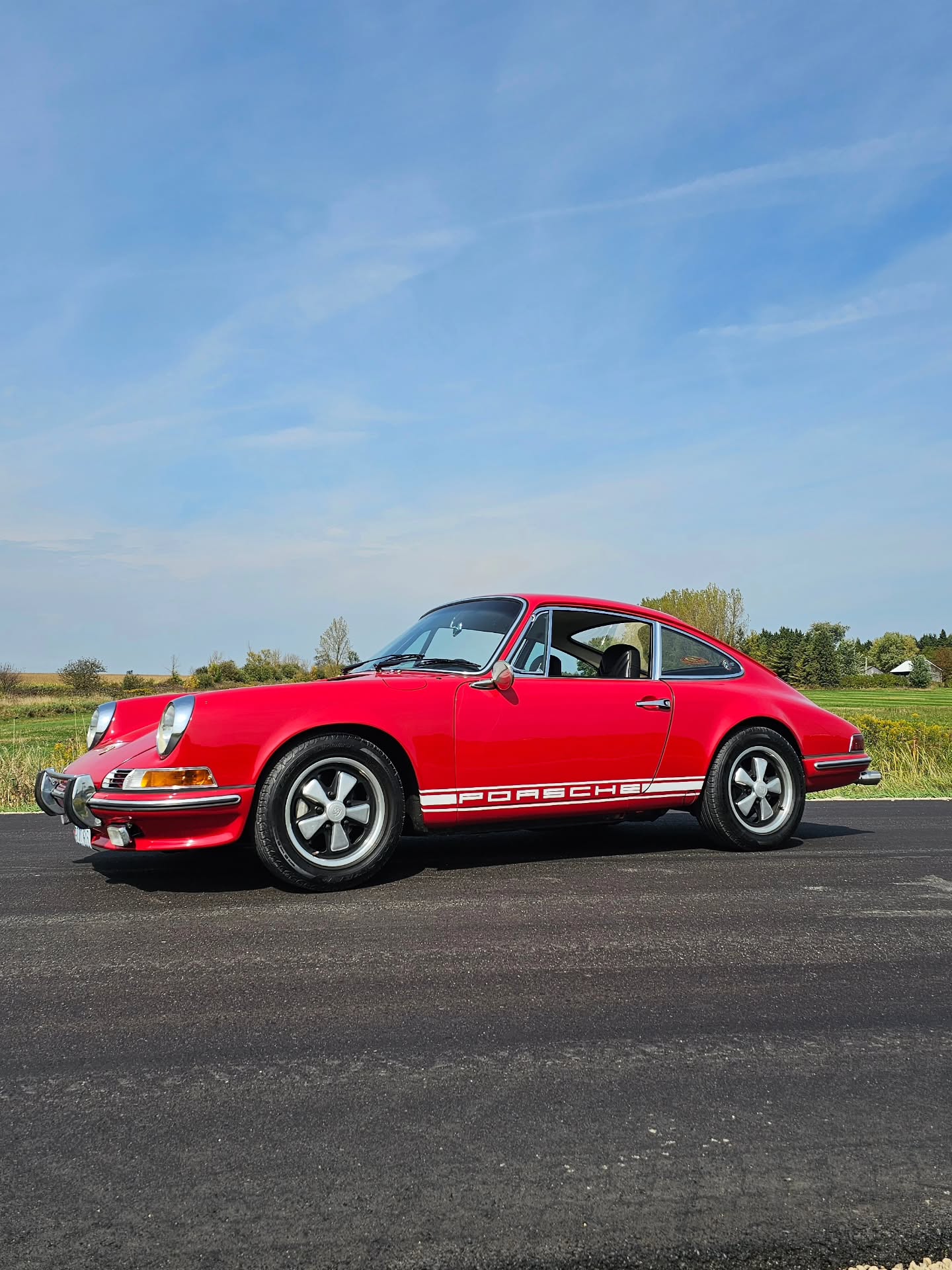 A few weeks ago, we had the pleasure of getting this 1968 Porsche 911S running for its owner.
Car was parked for over 2 years, and we went to pick up the vehicle with our enclosed service. Upon start up, the vehicle was smoking badly, and oil coming out of its exhaust system(comon on old aircooled porsches when sitting for a long period of time). We also noticed 2 fuel leaks. One off the main line to the carburetors, and fuel seaping from the Accelrator Pump Housing.
We repaired both fuel Leaks, adjusted the carbs, clean filters, Fresh Oil and filter, oil leakes from crank case, a few loose bolts that don't look like they were ever tight, full visual inspection, Installed sound Dentining in the engine bay, patched up any holes going into the cab to prevent exhaust smells from entering.
What a Joy these old aircooled porsche are to drive.