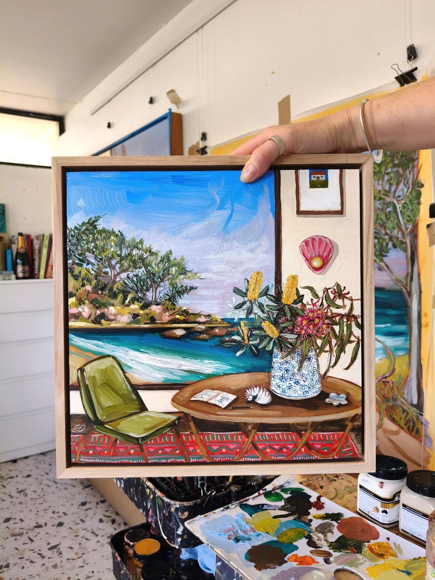 The story of this sweet art swap:
@isabellehesketh_ and I have done an art swap before - one of my paintings for some of her incredible hand crafted silver jewellery. So when we did a group exhibition together in July - and we finally met in real life, we decided to do another swap!
I was a little bit sleep deprived going into the exhibition and so on one of the last days, I thought I had misjudged my inventory and sold the painting we had put aside for our swap. But being the kind human that Isabelle is, she wasn't fazed at all - she asked me to take my time and eventually paint her something that sparked joy for me to create.
So, months later, here it is! You can swipe across to see the necklace, earrings and ring that have now been added to my collection, and a photo of Issy's jewellery in our Tiny Beautiful Things exhibition.
I think the tiny little home painting in the top right and the little sketchbook on the table will have to feature more in my interiors!
I truly appreciate these soulful art swaps, thank you Issy 💕
'THE TREES ARE FILLED WITH MEMORIES'
33x33cm
Acrylic on aluminium board
#artswap #creative #australianart #australianlandscape
#interiorspainting #silverjewellery #handcrafted #australianartist #handmade #artisan