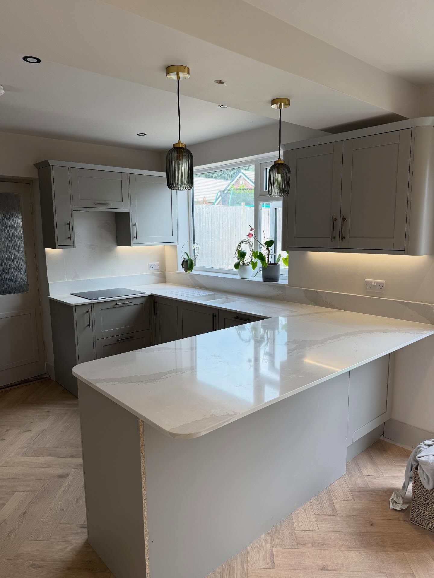 Full house renovation which included complete remodel of this contemporary kitchen, knock through walls and steel installation