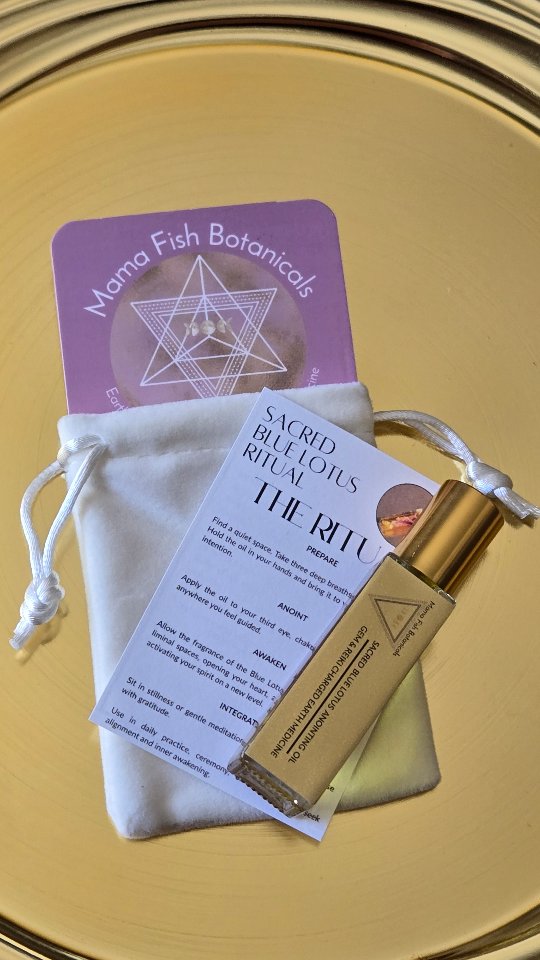 ๐ชท Sacred Blue Lotus Anointing Oil ๐ชท
The blue lotus has deep roots in ancient Egyptian culture, where it played a prominent role in religious ceremonies. They believed the intoxicating scent had a divine origin and was used in rituals, ceremonies, cosmetics & salves.
The Blue Lotus has an intoxicating scent that awakens you, and its mystical perfume uplifts the psyche evoking feelings of tranquility & bliss.
The ancient tradition of women, the priestess worked with this sacred oil to realign people with their true soul essence, open the doorways of perception, oracular states, and bless those being anointed.
A few years ago, I began working with Blue Lotus, making a sacred anointing oil for my Master attunement students, and after many requests for the oil, I have been guided to share it with you.
This sacred high vibrational anointing body oil is lovingly handcrafted from the Blue Lotus Blossoms with frequencies and intention to support you during your sacred self-care practices as a body oil as well as your devotional practices as an anointing oil during ceremony, ritual or meditation.
If you are interested in this sacred oil, they will be at the upcoming Awaken the Flame Event with @alignedenergyhealing tomorrow along with some Mama Fish botanical infused mocktails served by the amazing mixologyst @mandizmatter.