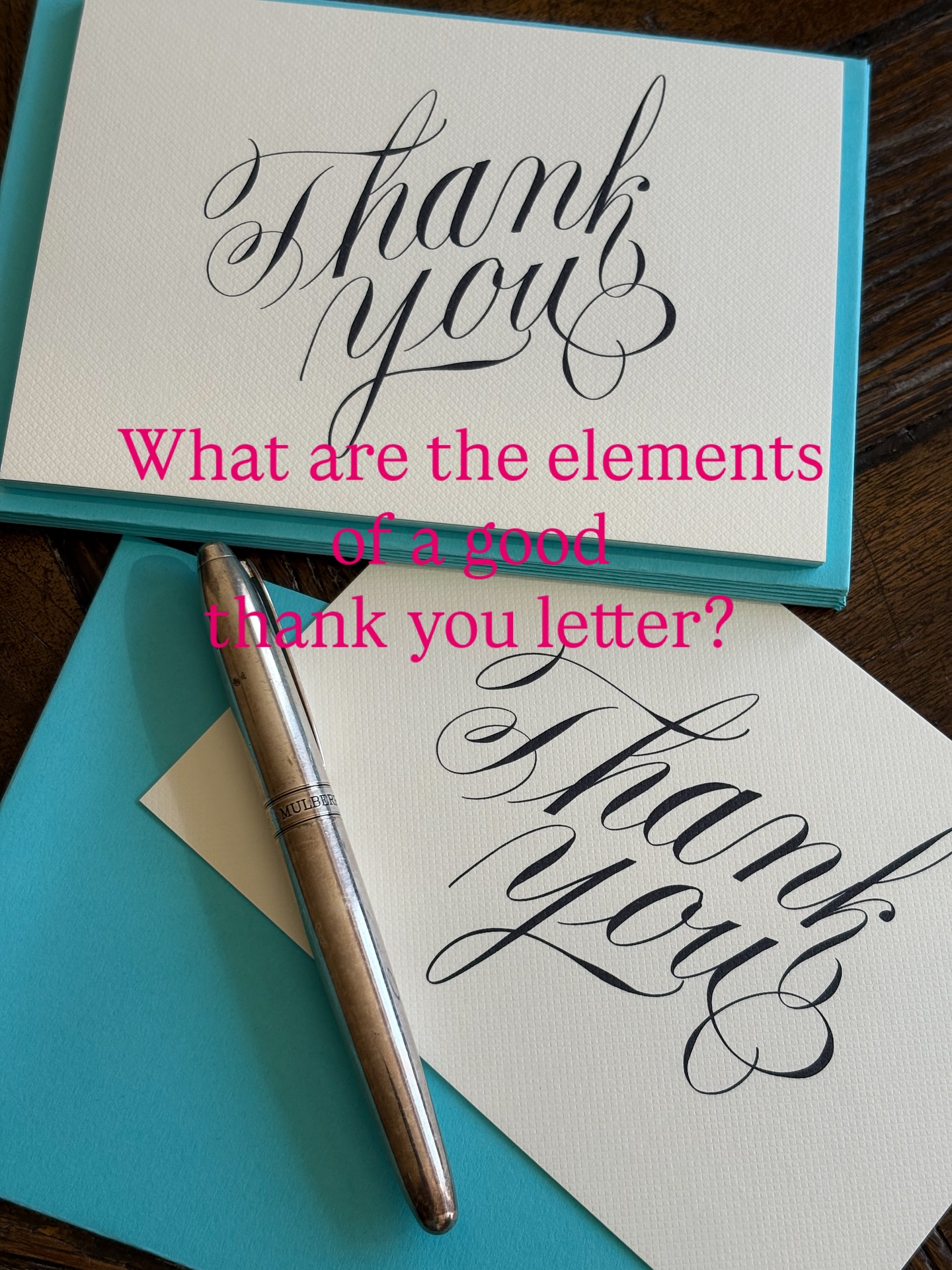 I think there really are only a few essentials to a good thank you letter…
🖋️ hand write it rather than text - especially for an amazing present, dinner or weekend
✒️ you don’t need to be formulaic - it doesn’t have to start with “thank you for…”
🖋️ if you’re a bit late in sending it - it’s really not a problem
✒️ and of course, write on beautiful stationery
Simple! X
