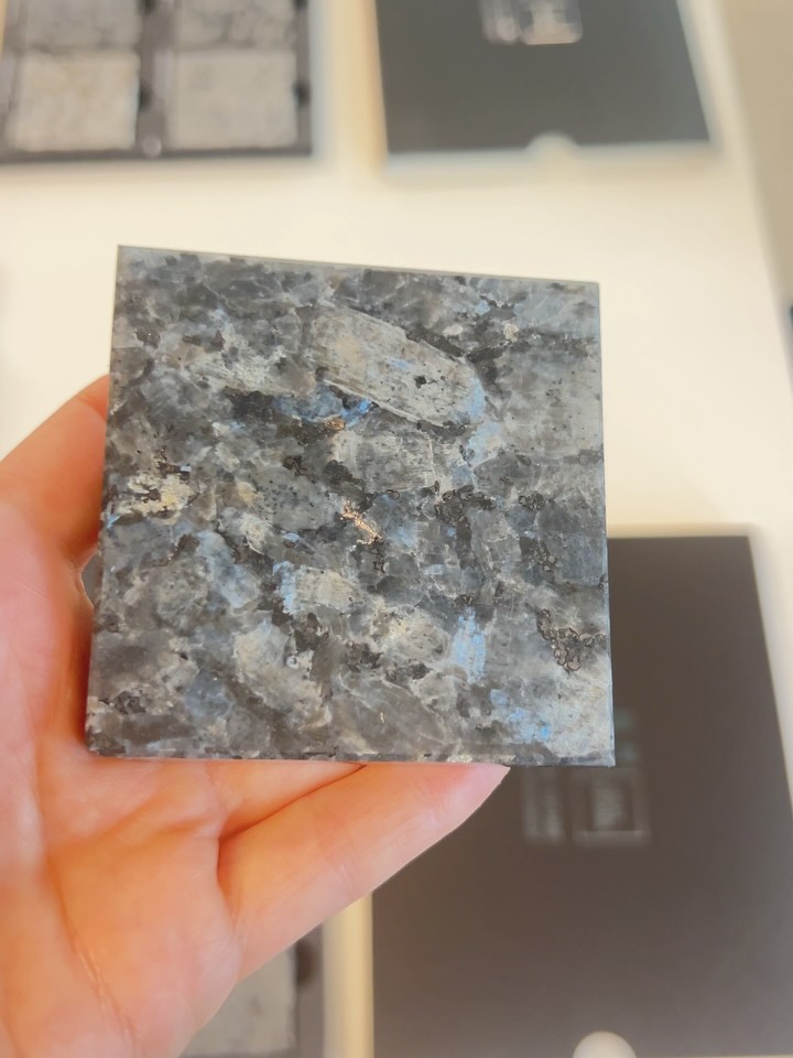 At the @materialmatters.design show we discovered these beautiful stones Larvikite and Anorthosite from Lunds @lundhsrealstone
Coming from Norway it has stunning flecks of iridescent blue which comes from the super slow cooling of the stone over hundreds of years creating large crystal structure.
This stone is as hard as granite but only found in Norway.
#naturalstone #norweiganstone #stoneinteriors #larvikite #anorthositerock