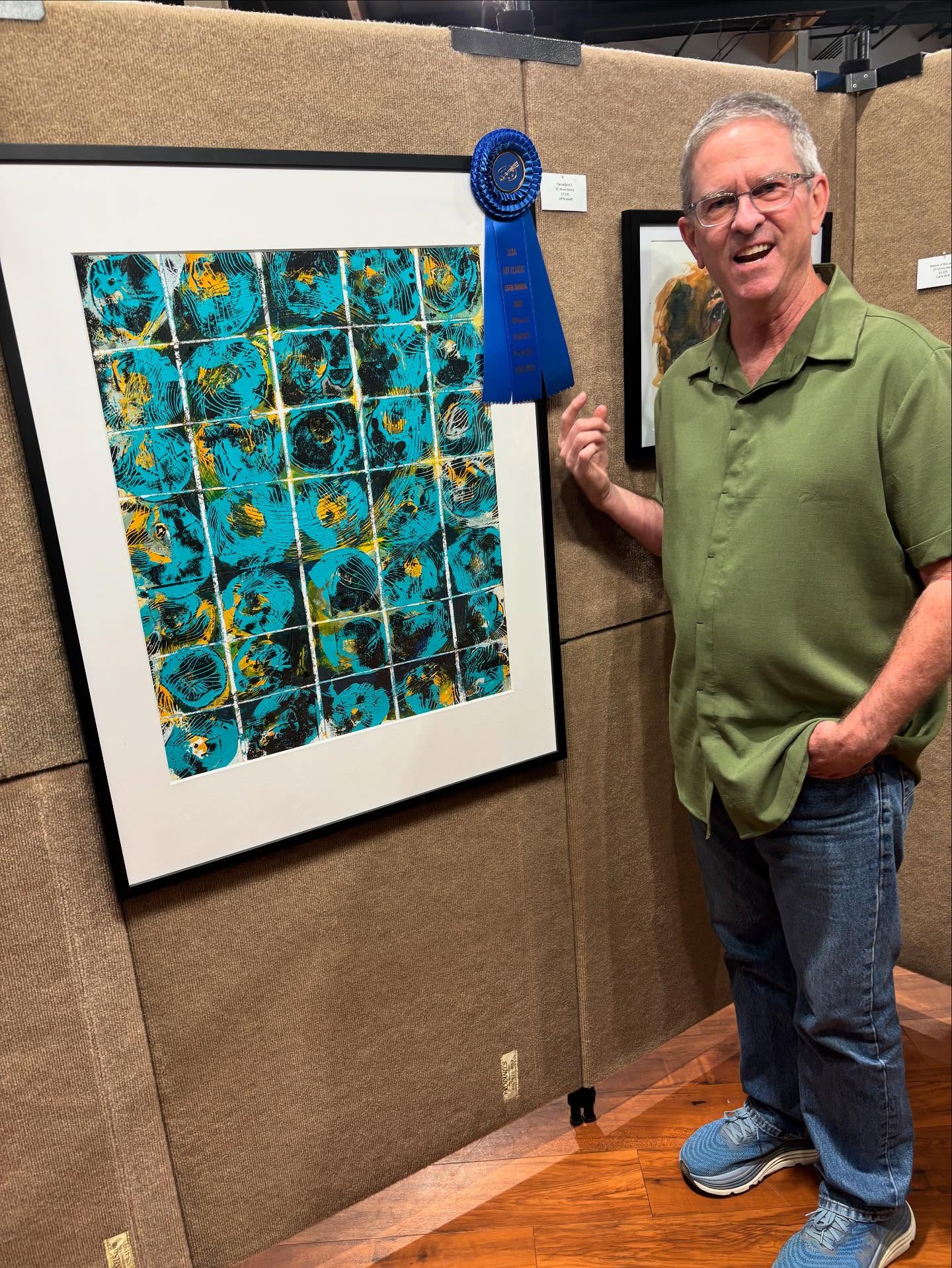 First California art show.
First first place award.
And, to top it off, I found my favorite “Indiana beer” (actually from Michigan, but I drank it almost every day back in Indiana). 🍺
Here’s to firsts — and to showing up, even when I’m anxious, and being seen. 🎨🌟
I’ll drink to that 🤪