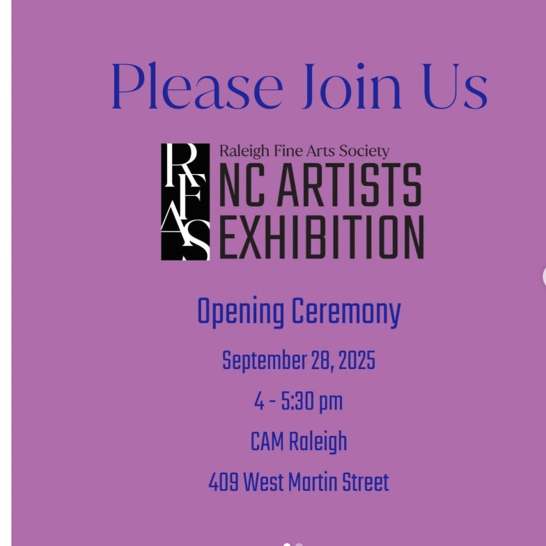 Today is the day! We are delighted to be a part of this at @cam_raleigh. There are two receptions: September 28th and November 7th 6-9 PM. Over 700 artists applied with less than 80 selected! Exhibit is open to the public through November 16th,2025.