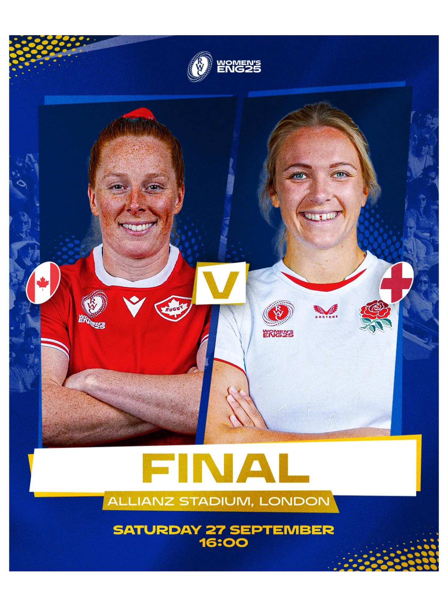 Let’s Go!!! Women’s Rugby World Cup final time 🏉🏟️ good luck @redrosesrugby @rugbycanada 🏴🇨🇦