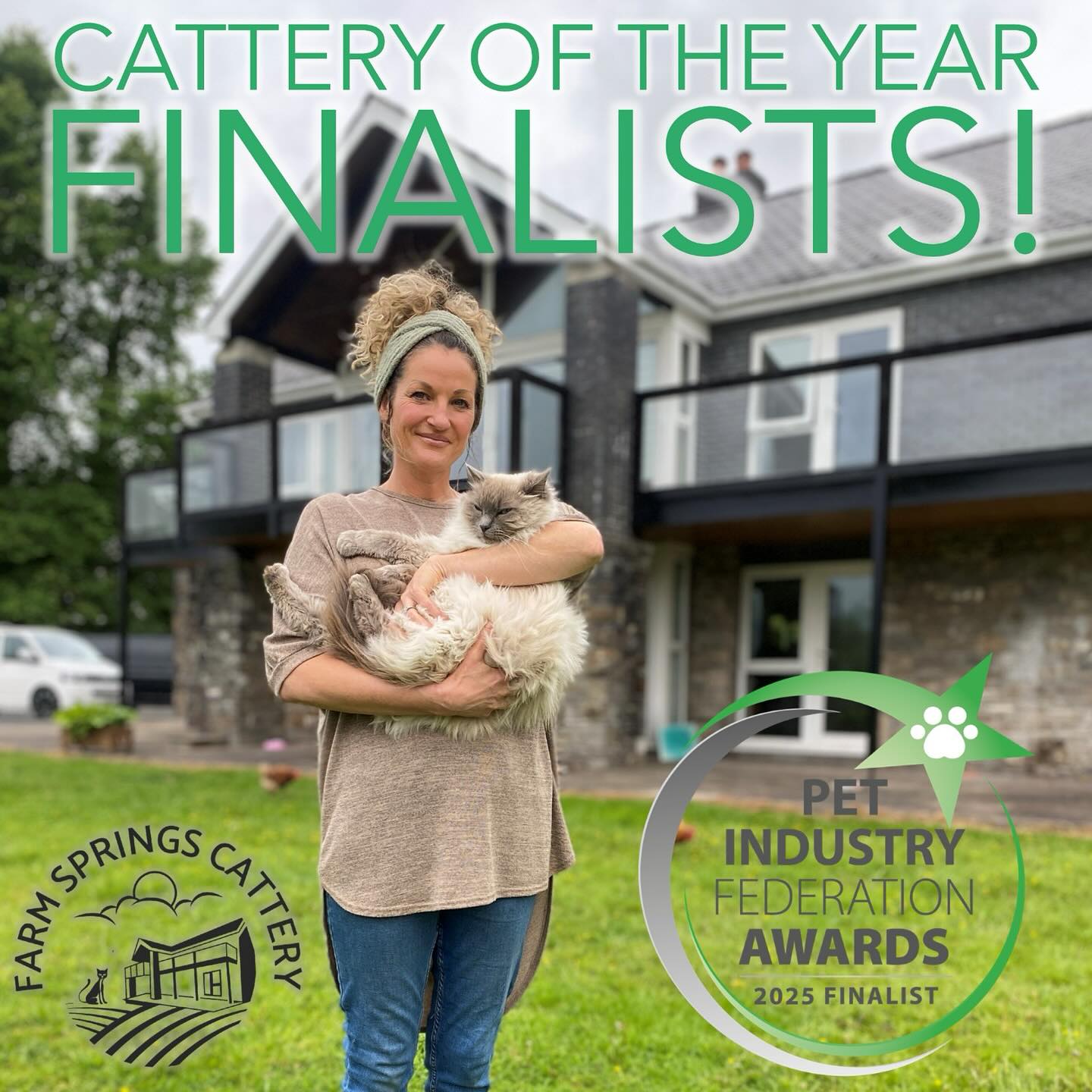 🏆🏅 We’re so pleased to announce that we’ve been shortlisted for the Cattery Of The Year Awards in the @petindustryfederation Pet Industry Federation Awards 2025! 🐈🐕🐇
😺 We’re up against 4️⃣ really excellent catteries from all over the UK, and at a posh awards ceremony in November we’ll find out if we’ve won the award. But for us, even to get to the final is huuuuuge for our little family run cattery.
🙏🏻 A massive thank you to you all for trusting us with your beautiful cats and making our cattery the really special place that it is! Watch this space!
Katie & Jonathan