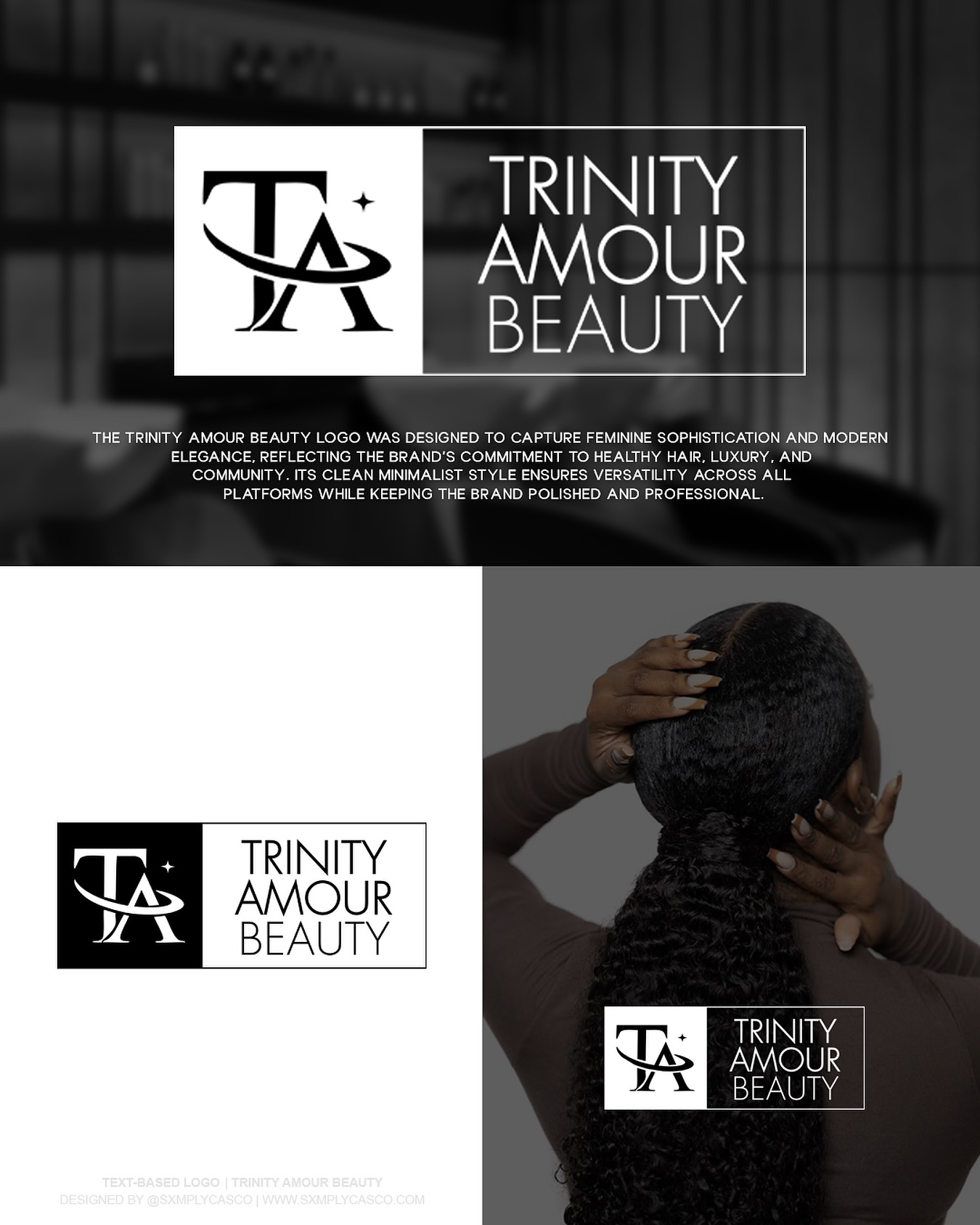 Bringing Luxury & Sophistication to Life ✨
Thrilled to unveil the new brand identity for Trinity Amour Beauty! This sleek, modern logo design perfectly balances bold initials with a minimalist layout, reflecting the brand’s core values of feminine sophistication, luxury, and community. Clean, timeless, and versatile — it’s a design that will look stunning across packaging, social media, and marketing materials.
At SXMPLYCAS CO, I specialize in helping businesses like Trinity Amour Beauty bring their vision to life through professional graphic design and branding strategy. Whether you’re a beauty brand, entrepreneur, or service provider, I create visuals that capture your story and connect with your audience.
📍 Based in the DMV + Charleston, SC, working with clients nationwide.
💻 Let’s elevate your brand — inquiries at sxmplycasco.com
#TrinityAmourBeauty #BrandIdentityDesign #LogoReveal #GraphicDesignerDMV #CharlestonGraphicDesigner #BrandingSpecialist #LuxuryLogoDesign #MinimalistBranding #FeminineLogoDesign #BeautyBranding #HaircareBrand #BrandingThatConnects #EntrepreneurBranding #DMVBusiness #CharlestonSCBusiness #sxmplycasco