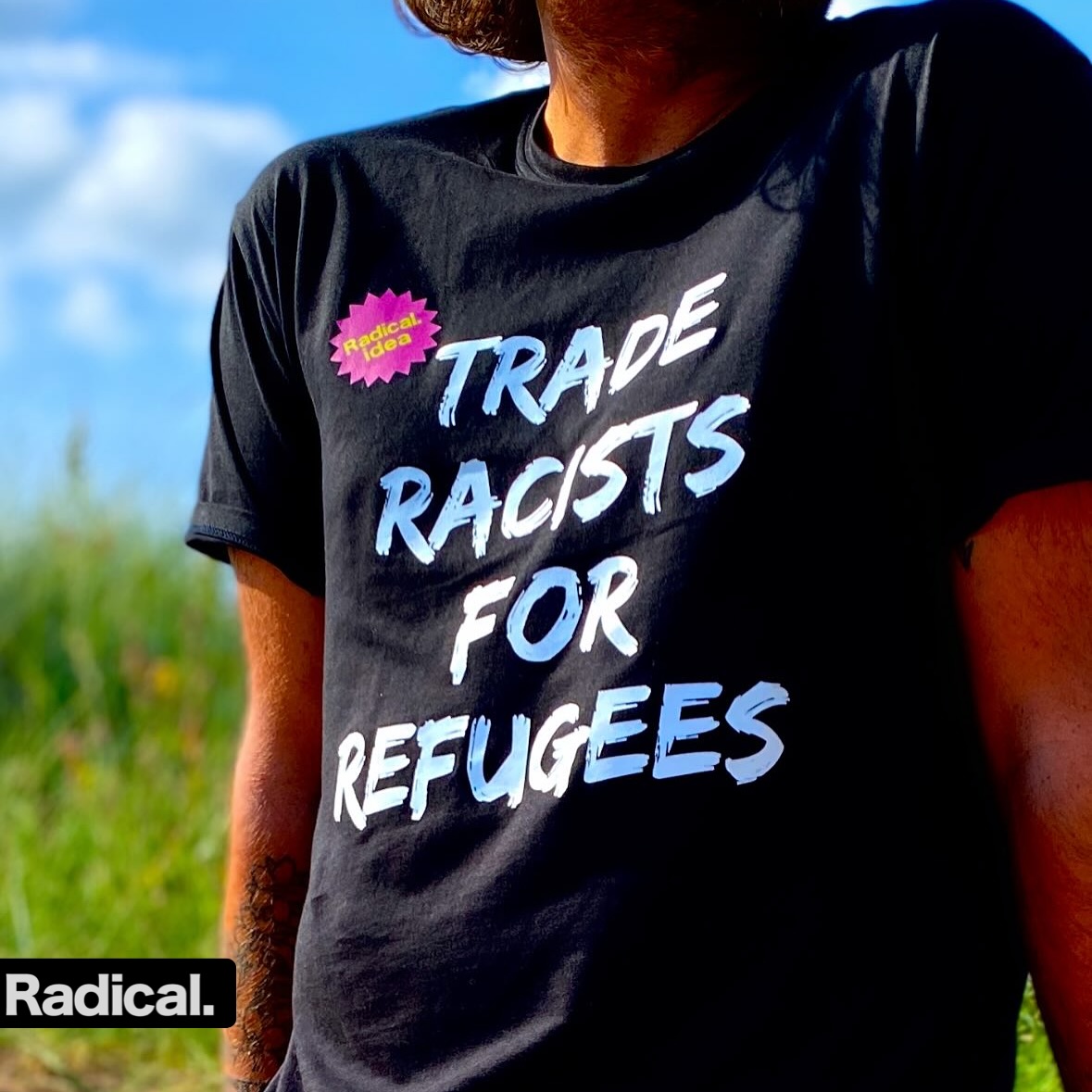 In a world that often tries to build walls, Radical. is dedicated to tearing them down.
IF THIS OFFENDS YOU, KEEP IT TO YOURSELF!
Re-Introducing our “Trade Racists for Refugees” tee, an item that’s more than just fabric, it’s a clear declaration of our values.
We stand in absolute solidarity with refugees, those seeking safety, a better life, and a place to call home. Their strength, resilience, and humanity enrich our communities, and we believe they deserve welcome, not rejection.
Let’s be clear: THERE IS NO PLACE FOR RACISM OR HATE IN OUR WORLD!! This shirt is a commitment to anti-racism!!!
Wear your values. Change the narrative.
Shop the tee now (link in bio!)
#TradeRacistsForRefugees #radicalclothinguk #RefugeesWelcome #AntiRacism #Solidarity #WearYourValues #Activism #ClothingWithACause #BetterWorld #StandUpSpeakOut #mentalhealthawareness #fuckyourflag #clothingbrand #stayrad #rideformentalhealth