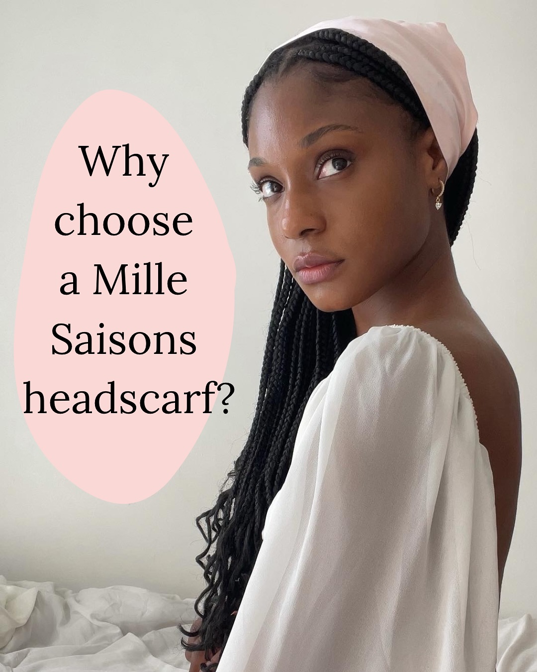 Why choose a Mille Saisons headscarf?
Double sided so you get smooth satin against your hair too!
Petite triangle with coordinating ribbon ties makes this style more affordable than most real silk scarves
But as always, custom orders for different sizes are available
A cute way to cover your parting if it catches the sun easily
Style out extending your hair wash or time between root colouring appointments
20 colours and prints to choose from
Image description- the above caption text on 6 carousel images with pink ovals to highlight the text. The first image shows Camri, an African American female in her mid 20s wearing her hair in long black braids with a pale pink silk headscarf and is wearing a white top billowing sleeves.
The second image shows Mimi, an Asian girl, wearing a pale purple knitted top and a pale purple silk headscarf over her long, dark hair.
The third image shows Sophie, a white woman with strawberry blonde hair, wearing a teal blue silk headscarf and white top.
The fourth image shows Mimi again but this time in a white fluffy jumper and white silk headscarf with cherry print.
The fifth image shows Sofia, a mixed race woman in her early 20s, wearing a pale mint green silk headscarf over her warm brown blow dried shoulder length hair and a mint green top
The sixth image shows Sofia again, this time facing to the side wearing a rusty orange silk head scarf over her warm brown blow dried shoulder length hair
#SilkHeadscarf
#SilkHairWrap
#SilkHairscarf
#Headscarves