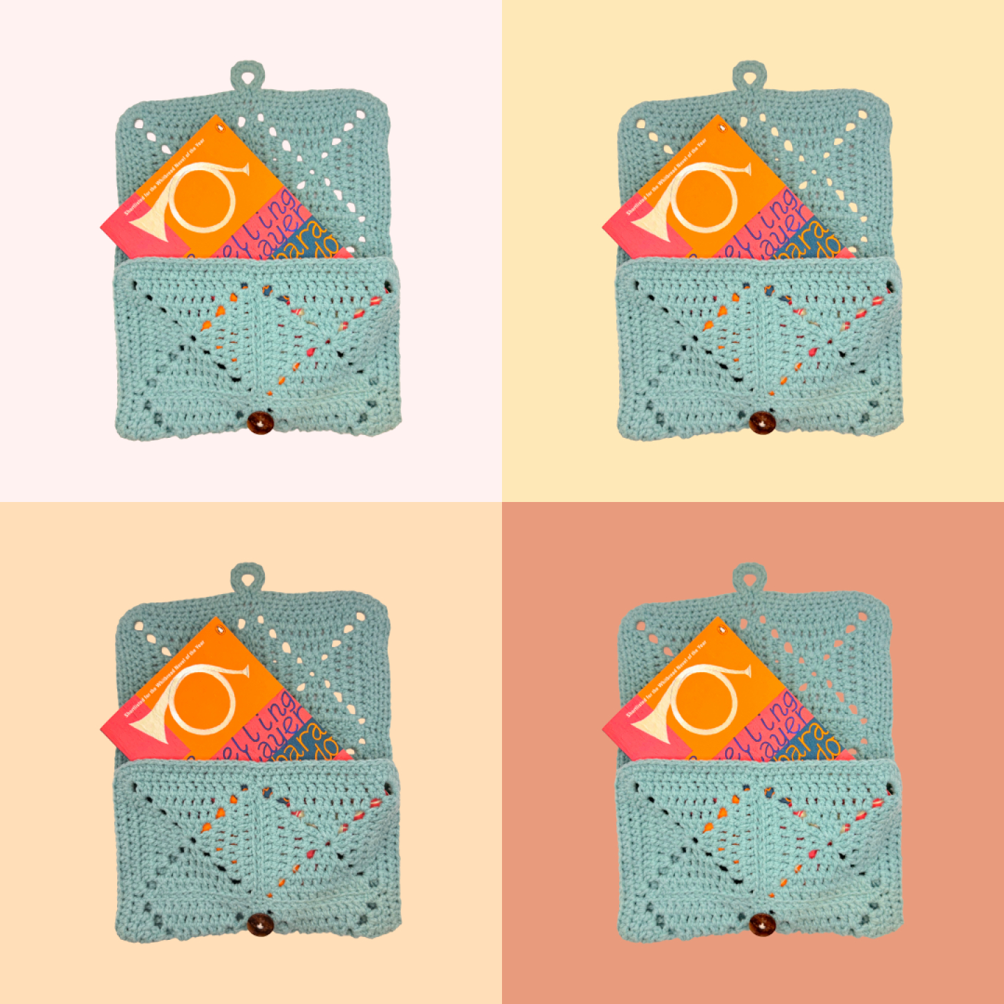 For the cover picture for my products, I've been removing the background and adding a flat color as the background. Deciding to showcase my products this way has been really helpful for me. I'm still learning the art of product photography, and I don't always have time to set a stage. Plus, using a flat color allows the product to stand out a bit more.
Like with this book protective pocket, I often go through several background colors before I find one I think does the best job highlighting the colors and details of the product.
Have a look at my shop link in my bio to see which one I chose, and let me know if you think I should have picked a different background color!
Check out the "See Full Shop" link in my bio to see all of my products and collections!
*
*
*
*
*
#womanownedbusiness #shopsmallbusiness #giftforher #christmasgift #handmadegifts #crochetgift #handmade #blue #booklover #bookgift #bookcover #readmorebooks