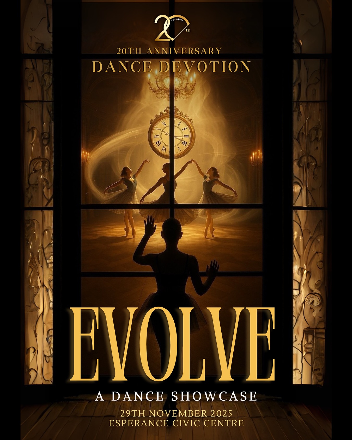 🌟✨ EVOLVE – 2025 Main School Performance ✨🌟
We are so excited to announce that tickets for EVOLVE will go on sale Monday, 6th October! 🎟💃🩰
This year’s performance celebrates 20 years of Dance Devotion and will be a night full of magic, talent, and unforgettable memories.
📅 Concert Date: Saturday, 29th November
📍 Venue: Esperance Civic Centre
✨ Don’t miss your chance to celebrate this milestone with us – secure your tickets early!