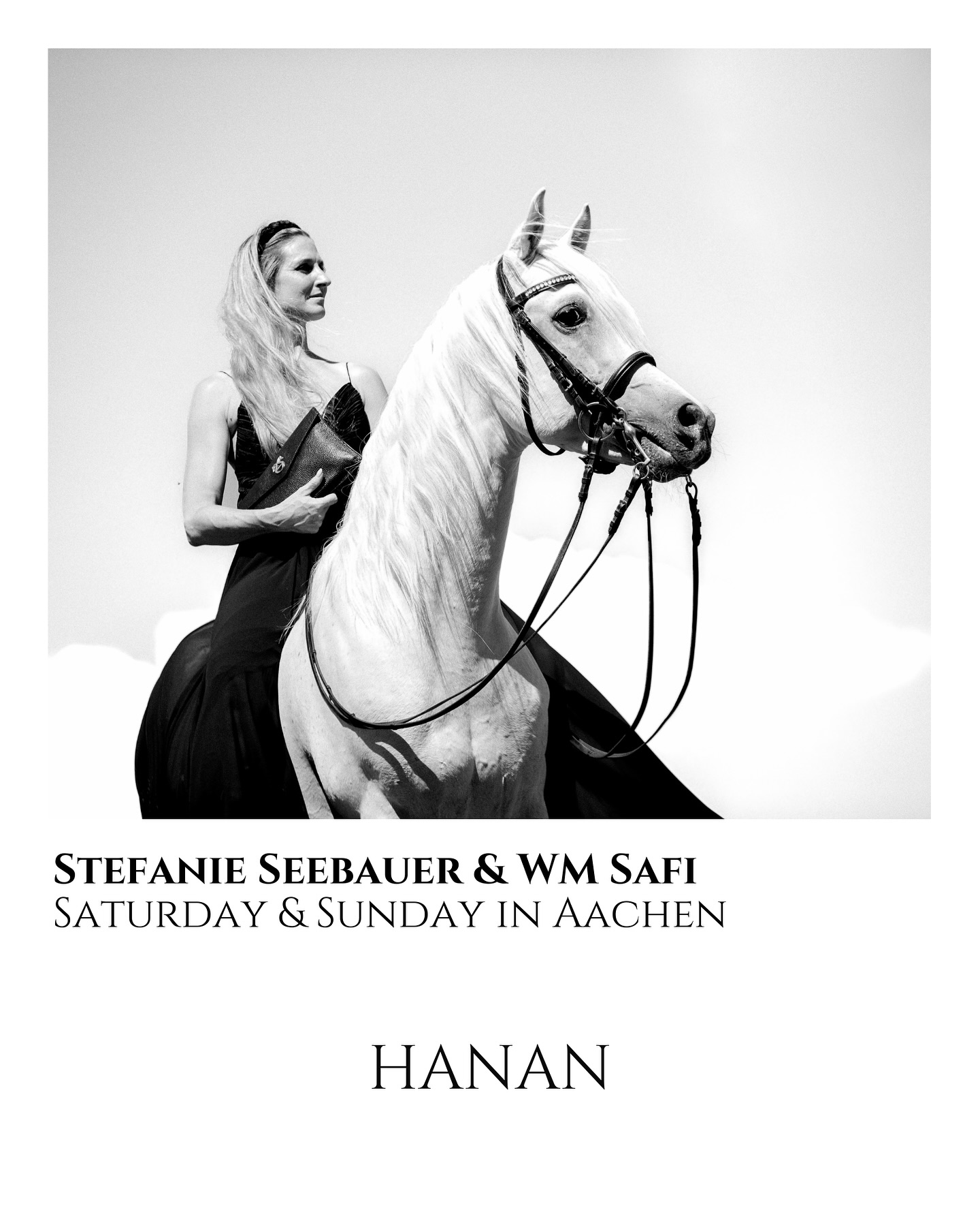 Come and see Stefanie and Safi in Aachen on saturday and sunday!
Let them show you how beautiful the ridden arabian horse is and introduce you into the world of working equitation and dressage 🖤
#sophisticatedequestrian#arabianhorse#allnationscup#aachen