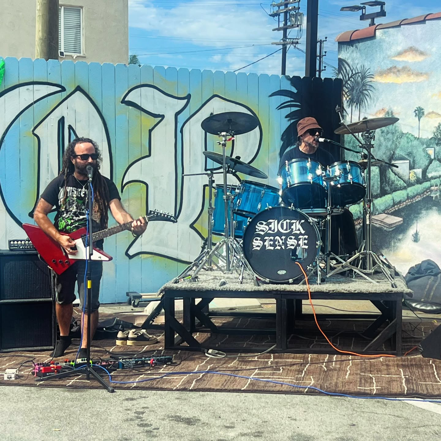 What a special honor to be invited to play with the local Venice Beach fam last Sunday ! The mini fest started at @hoagiesvenice with @___lifer____ @neighborhoodxwatchx @sicksensepunk @noreaction_band and continued inside at @thevenicewest with rock with @terminallyilloc, @cycoticyouth, our new brothers from France @locomuerte and the homies @luicidalvenicepunks ! What a sick and full day! Thanks all for coming out to support! Jerry , you did good!