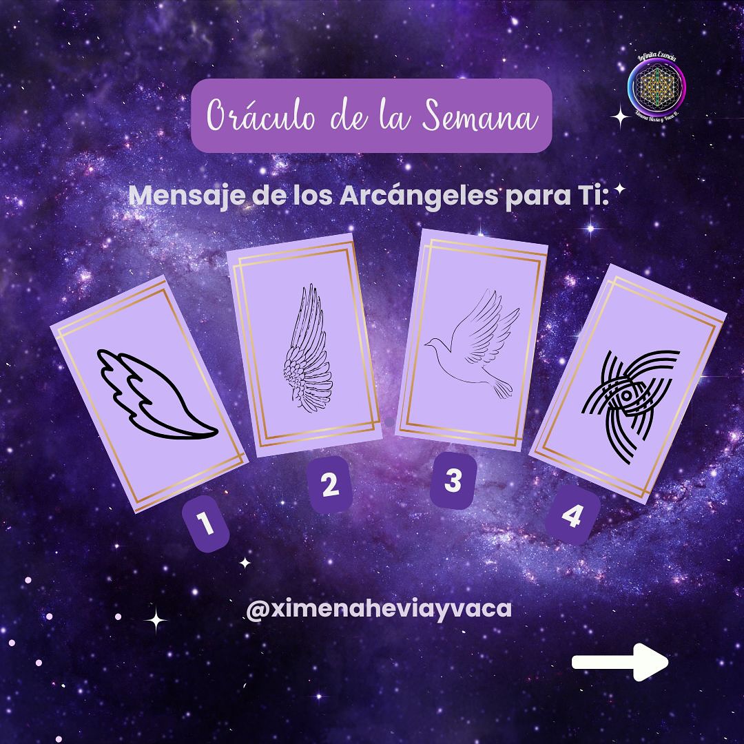 💜 Oráculo de la Semana
La energía de esta semana es de integración, revelación y nuevos acuerdos con el alma.
Elige con el corazón uno de estos cuatro mensajes y recibe la guía que tu Ser necesita.
✨💜 Comparte y afirma: Hecho Está!
Mensajes canalizados Ximena ♾️⚜️
#mensajesdeluz #canalización #arcangeles #mensajescósmicos #transformación #resiliencia #sanación #abundancia #pazinterior #amorinfinito #seresdeluz #amor #mensajedeldia #mensajespositivos #Recordatorio #recordatorios #mantrasdeluz #ximenaheviayvaca #infinitaezencia #sanacionholistica #selfcare #reikienergy #healing #liberacion #arcángelrafael #sanacioninterior #sanacion #mensajesangelicales #arcangelmiguel #111mensajesparaelalma