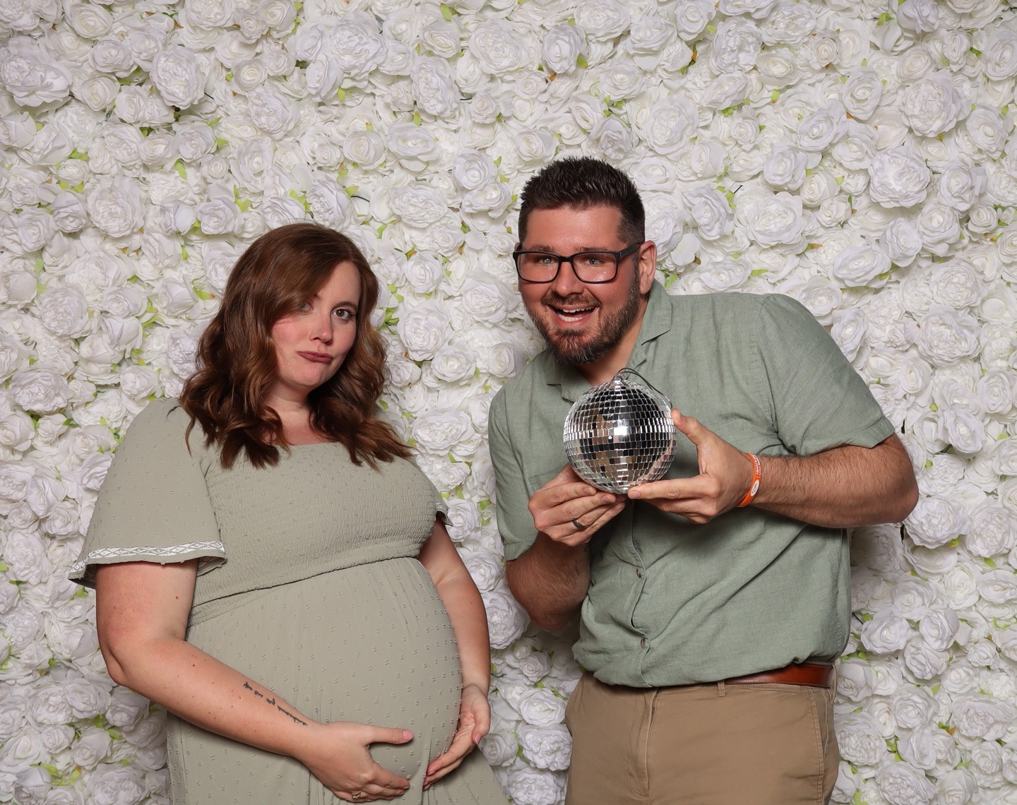 Baby bump meets disco ball! ✨ Our #1 prop will always be the disco ball!