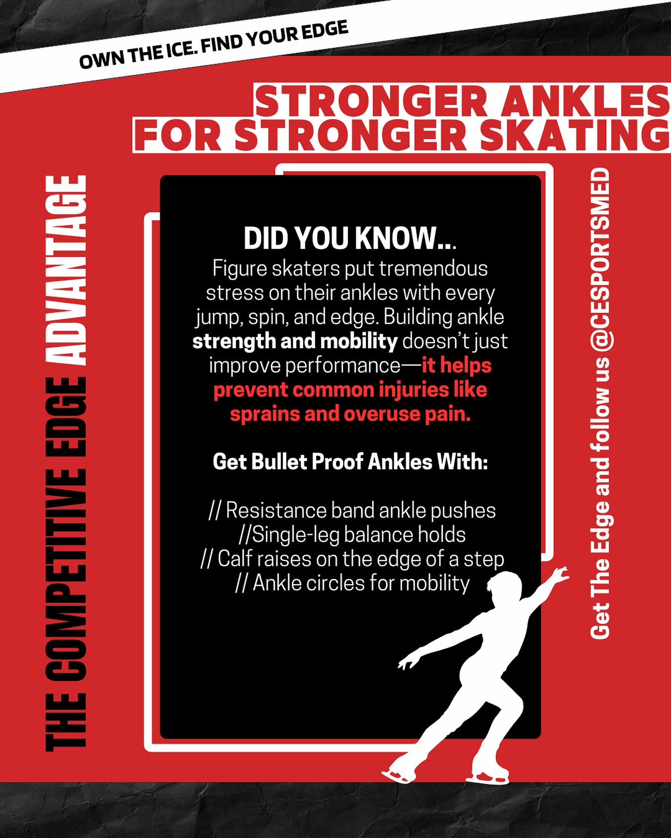 Whether you’re landing triples or just mastering your edges, strong ankles give you the stability and control to glide with confidence.
⛸️⛸️⛸️⛸️⛸️⛸️⛸️⛸️⛸️⛸️⛸️
#prehabnotrehab #sportsperformancetraining #sportsperformance #usfigureskating #nqs2025 #nationalqualifyingseries #milano2026winterolympics #winter #figureskating #iceskating #physicaltherapy #rehab #anklehealth #mobility #athletes #fitness #texas #sports