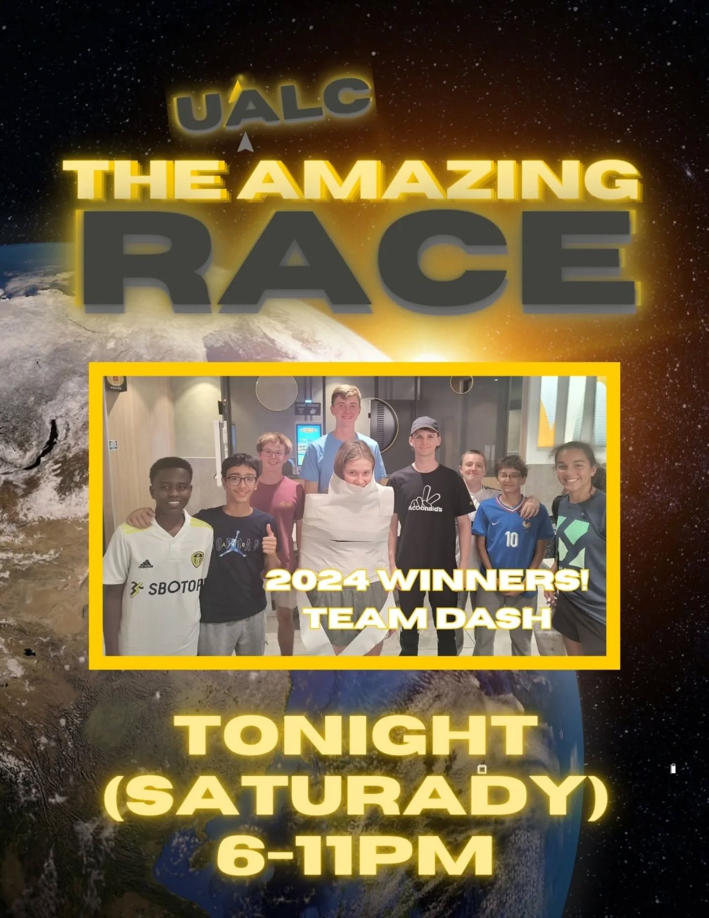 Join the fun tonight! The Amazing Race 6-11pm.