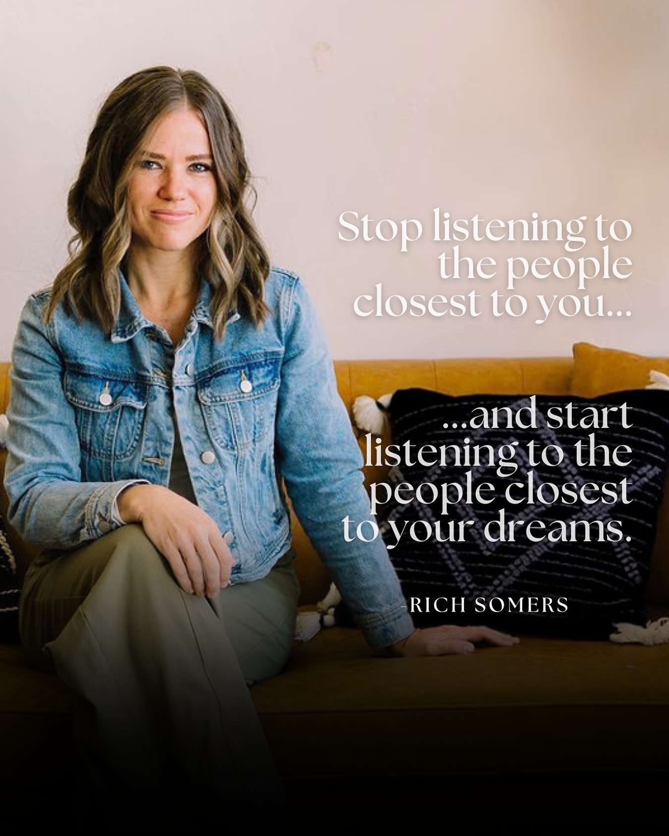 Sometimes the most important thing you can do is stop listening.
You know the feeling: you get an idea, a vision, an opportunity that lights you up. It feels so clear, so simple, so possible. A flame of excitement sparks inside your heart and you think, “I can totally do this. I need to do this.”
But then you share it with a friend or family member… and suddenly that flame gets smothered. “I’d never do that. What if this happens? Or that?” Before your dream has the chance to catch fire, it’s doused in doubt.
For me, it wasn’t other people, it was the fears in my own head trying to talk me out of it.
Whether it’s outside noise or your own self-doubt, sometimes you need to stop listening to the voices closest to you, and start listening to the voices closest to your dreams.
✨ Share this if you needed the reminder today.