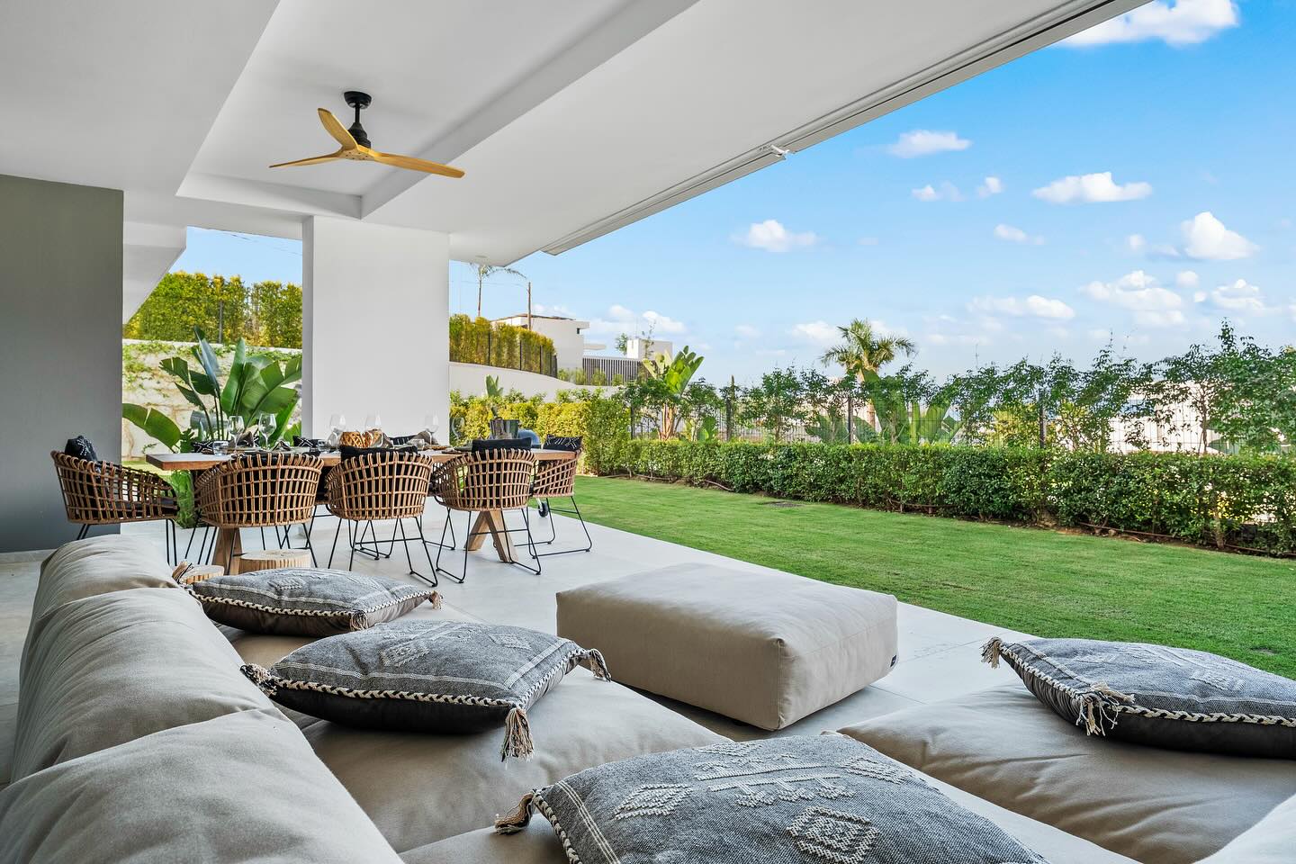 ✨Ground-Floor in Soul Marbella
Los Monteros I Marbella
Discover this homy feeling apartment, wrapped around with a garden, giving you a lot of space and light combined with elegance and comfort.
This property comes hardly used, and furnished with premium quality furnitures. The bright open-plan living space flows onto an expensive terrace and garden, with a beautiful Mountain view , and a direct access to one of the pool of the residence.
It is located in a community with 24/7 security, concierge and 5 stars amenities. The residents enjoy peace of mind, exclusivity, while living at less than 30 minutes walk to the best beaches of Marbella.
Bedrooms 3 I Bathrooms 3 I Built 172m2 I Outdoor 246 m2
Asking price : 1.795.000€
with 2 parking space + storage
Exclusively listed with Signature Properties
For more informations, contact us at info@signature-properties.es ✨