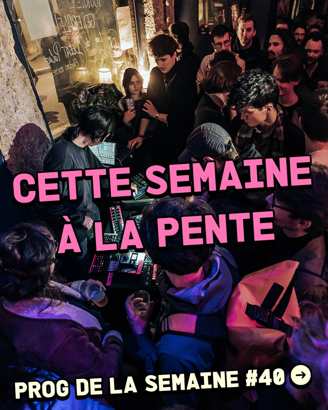Et si on sortait ? Voici le programme qui vous attend à La Pente ! 🌟
MARDI 👉 @thelatejam rend hommage au Daft Punk avec un concert tribute suivi d’une jam session 🤖
MERCREDI 👉 @electroboy_80 et Chuncho nous livrent deux concerts post punk et electro new wave ⚡️
JEUDI 👉 @backr00ms.party revient à La Pente pour une soirée rap / trap / rage avec @feitazz, @dougitwotimes, call16sorro et @jeunevertt 💣
VENDREDI 👉 @healing_sailors pose son soundsystem avec @skamates, @matthy_d_selecta et @fangodiy 🔊
SAMEDI 👉 @aromat_collectif nous prépare un big évent de 15h à 01h avec live, dj set, expo et ateliers ☀️
DIMANCHE 👉 @atomique.flav, @michel_chemin_ et @dj_spaceshort nous invitent pour une soirée concert electro pop planant et rock alternatif ✨
#prog #agendalyon #event #concert #rap #techno #rock #trance #jamsession #house