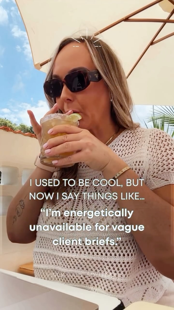 I used to say yes to everything.
I used to shrink my magic to feel more palatable.
Now? I say things like “I’m energetically unavailable for vague client briefs.”
Not because I’m being “extra,” but because I finally know the value of my creative energy.
These “uncool” lines? They’re clarity. Boundaries. Big CEO energy with a barefoot heart.
If you’re ready to step into soul-first visibility that actually looks, feels, and sounds like you - that’s exactly what I help you create.
✨ Comment “MAGNETIC” if you’re done shapeshifting and ready to be seen.
👉🏼 Follow @silksagesolutions if your content needs more conversion and less cortisol.
#spiritualentrepreneur #magneticmarketing #alignedbranding #soulfulvisibility #intuitivestrategy