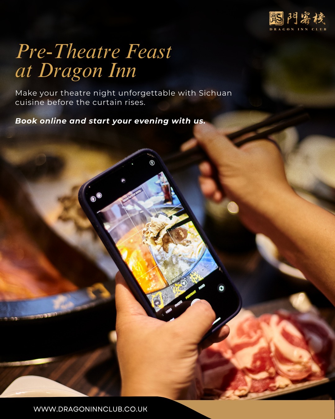 Elevate your theatre outing with a pre-show dinner at Dragon Inn. Flavours that set the stage for an extraordinary evening. Reserve now and enjoy dining before the lights dim.
#Dragoninclub #Sichuan #Sichuanhotpot #dimsum #london #pimilco #londonvictoria #buckinghampalace #chelsea #theatres